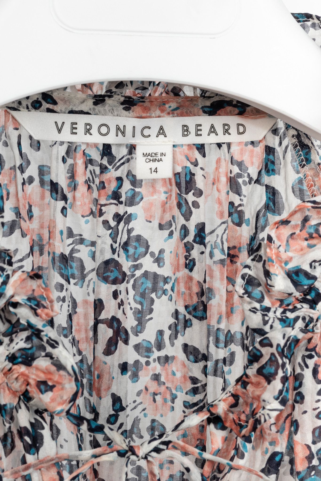 Veronica Beard Veronica Beard Antonette Floral-Print Silk Ruffled Blouse Size XL / US 12-14 / IT 48-50 - 4 Thumbnail