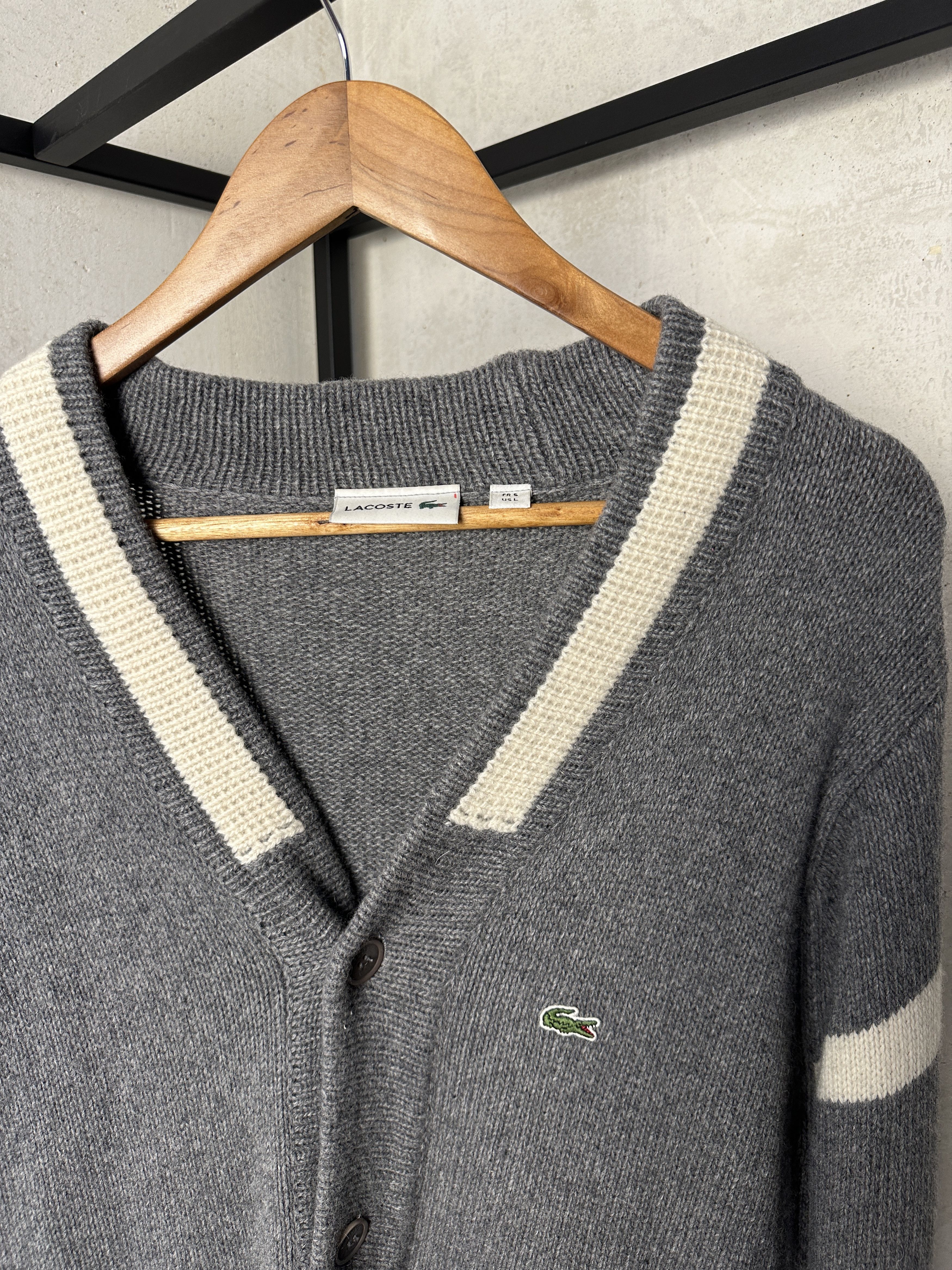 Lacoste Vintage Lacoste Wool Cardigan Size US L / EU 52-54 / 3 - 3 Thumbnail