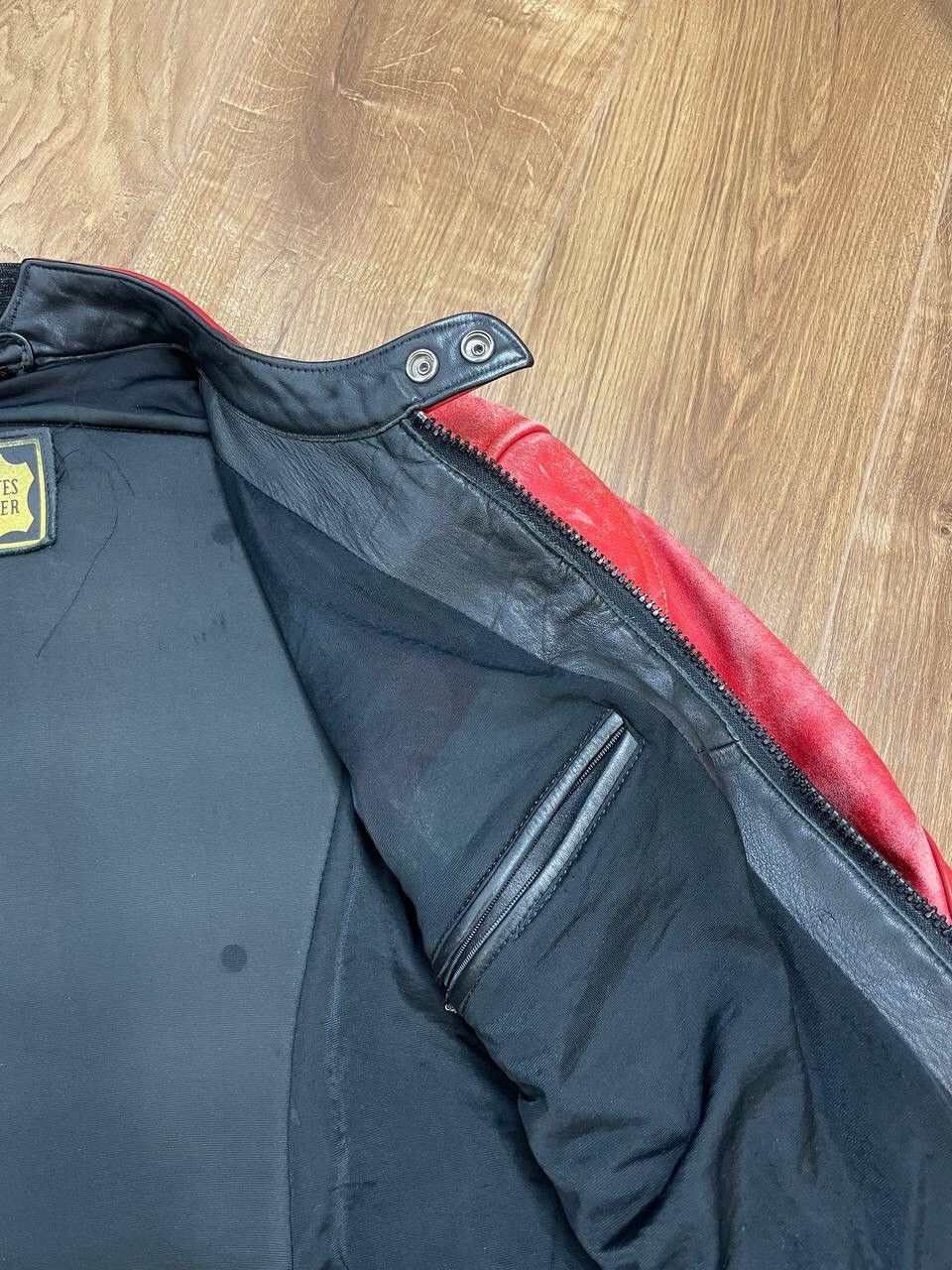 Genuine Leather × Vintage Vintage Genuine Leather 90’s Y2K Red Racing IXS Faded Jacket Size US M / EU 48-50 / 2 - 14 Thumbnail