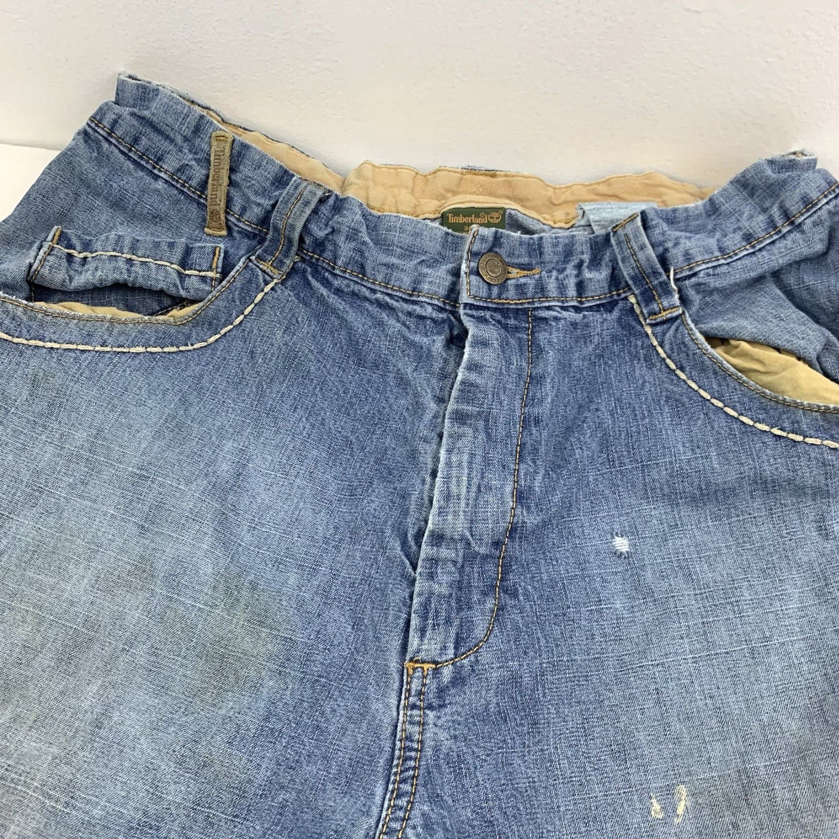 Timberland VINTAGE Timberland Jeans Men Adult 34 Blue Thrashed Grunge Straight Leg Baggy Fit 90s Jeans Size US 34 / EU 50 - 5 Thumbnail