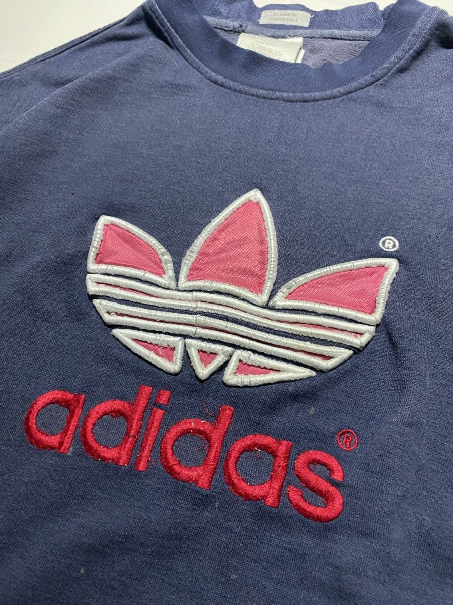 Adidas × Vintage Vintage Adidas Big Logo box fit faded oversize sweatshirt Size US S / EU 44-46 / 1 - 7 Thumbnail