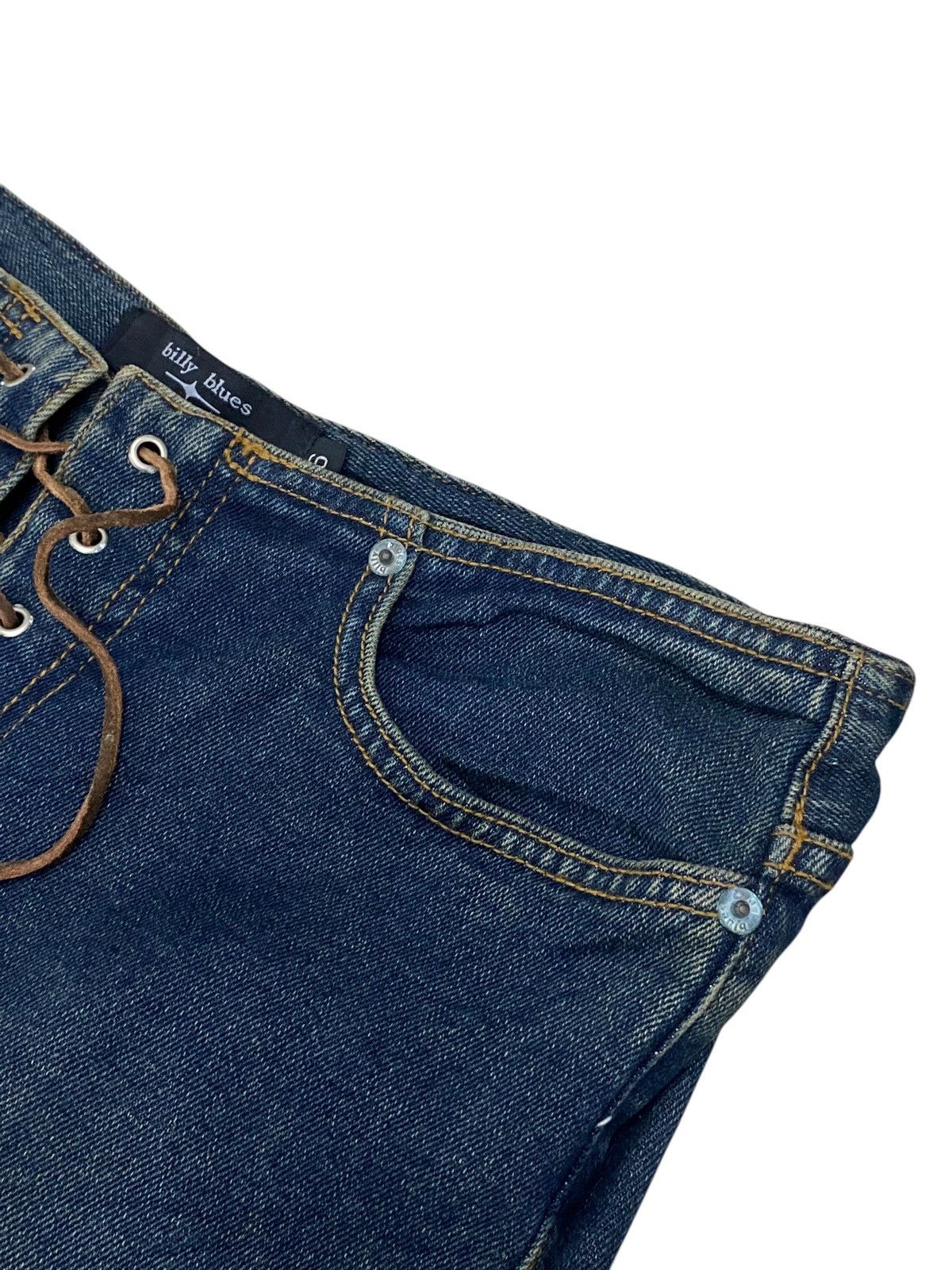 Tornado Mart Vintage Flare Billy Blues Lace Up Denim with Frayed Hem Size US 31 - 7 Thumbnail