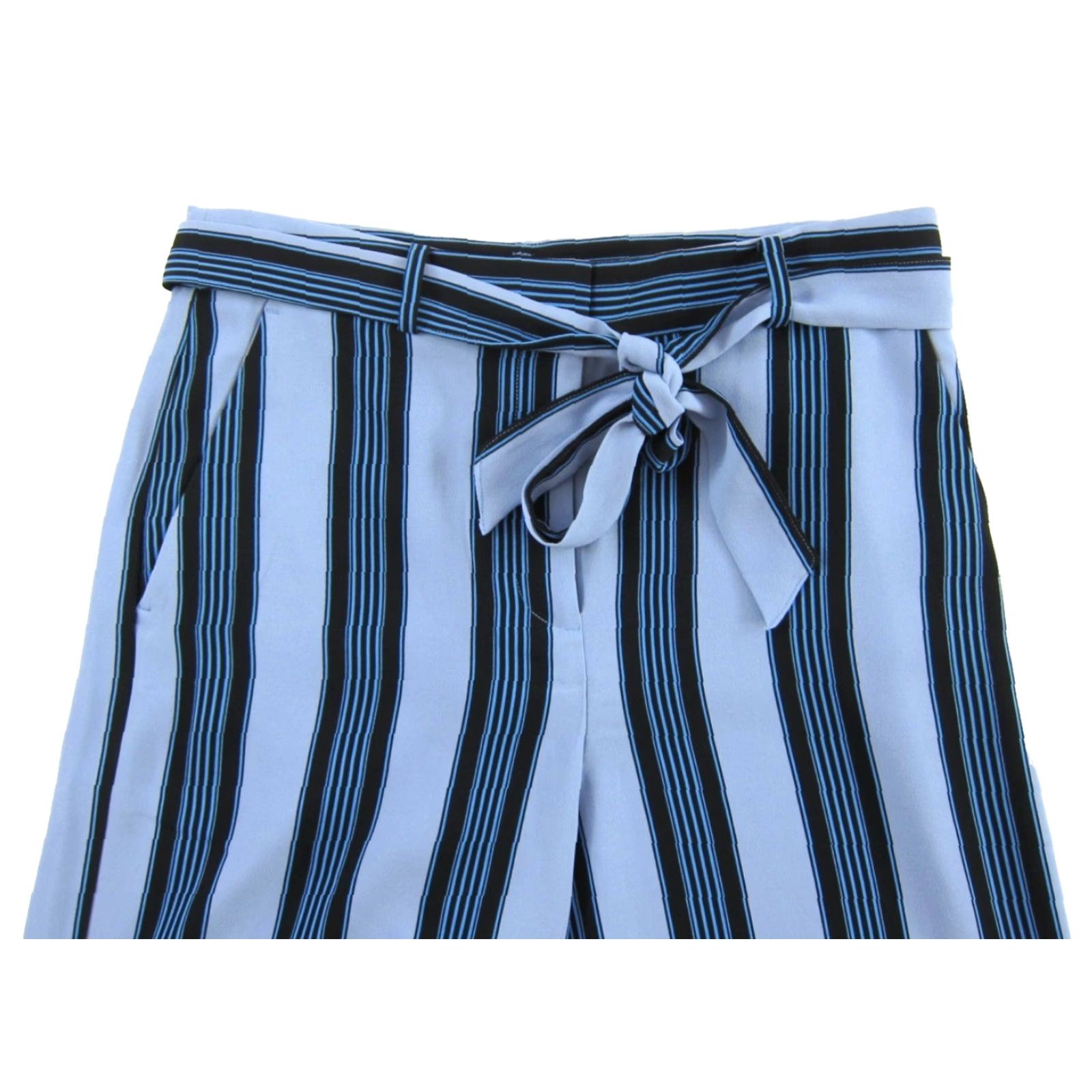 Ann Taylor NWT Ann Taylor LOFT Blue Stripe Pocket High Rise Wide Leg Pant Women Size 6 Size 28" / US 6 / IT 42 - 4 Thumbnail