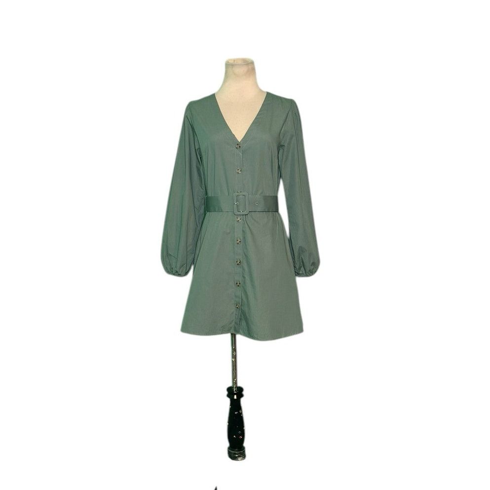H&M H&M Divided green long sleeves shirt mini dress size Small Size S / US 4 / IT 40 - 10 Thumbnail