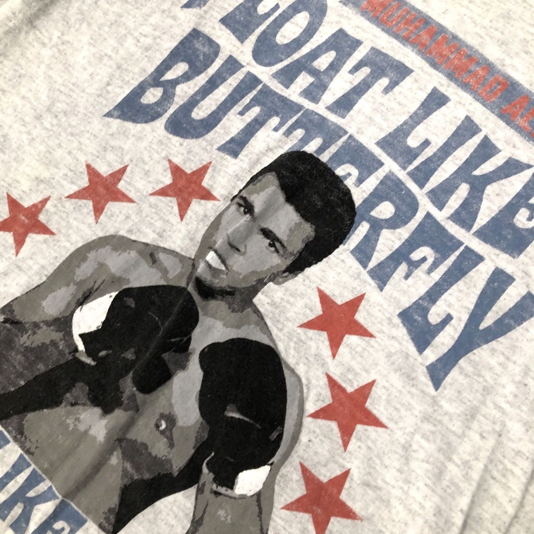 Vintage Muhammad Ali 'Float Like a Butterfly' Sting Like a Bee' T-Shirt Mens Regular Gray Cotton Medium Short Sleeve Crew Neck Ali Brand 2020s Vintage No Size US M / EU 48-50 / 2 - 4 Thumbnail