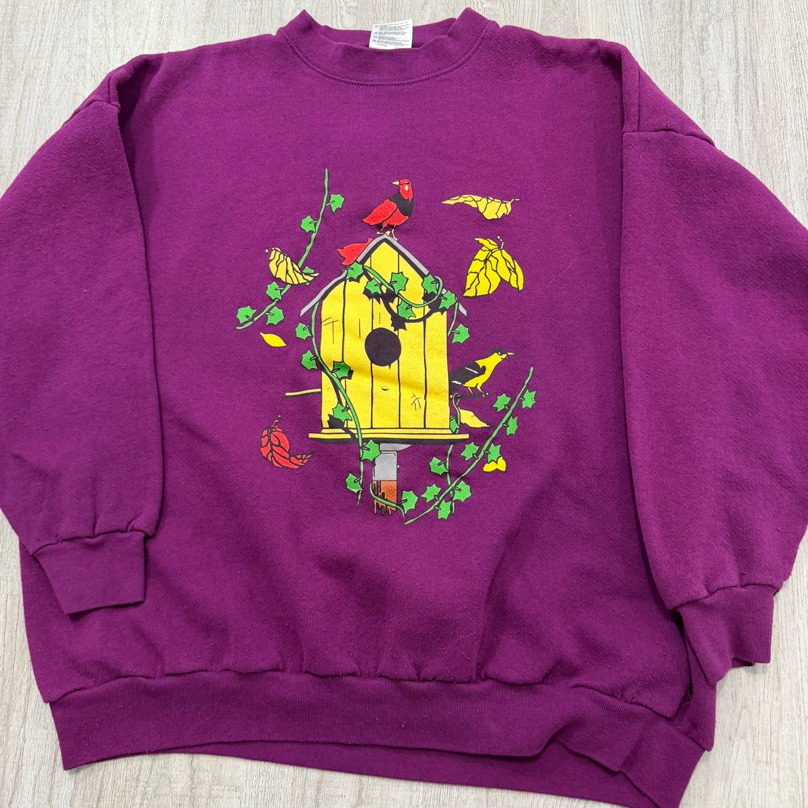 Vintage Vintage Birdhouse Sweatshirt Women's 2XL Purple Crewneck Size XXL / US 16-18 / IT 52-54 - 2 Thumbnail