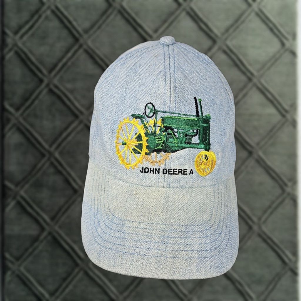 John Deere VINTAGE John Deere Hat Cap Snap Back One Size Denim Mens 80s Size ONE SIZE - 1 Thumbnail