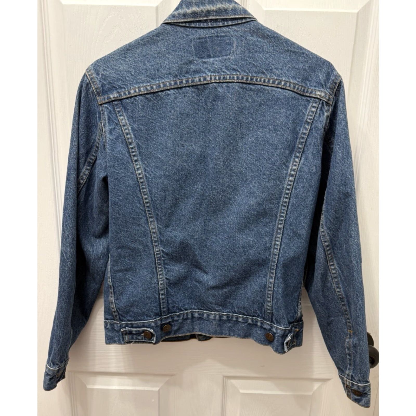 Levi's VINTAGE Levi’s Denim Trucker Jacket Coat 38R USA 80s Blue Cotton Outdoor Outerwear Mens Womens Size US XXS / EU 40 - 2 Thumbnail