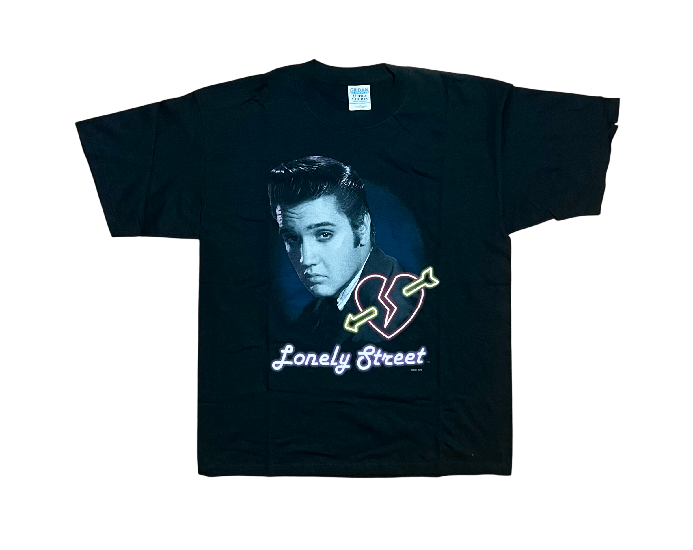 Gildan Elvis Presley Lonely Street '01 Y2K Vintage Graphic T-Shirt Size US XL / EU 56 / 4 - 1 Thumbnail