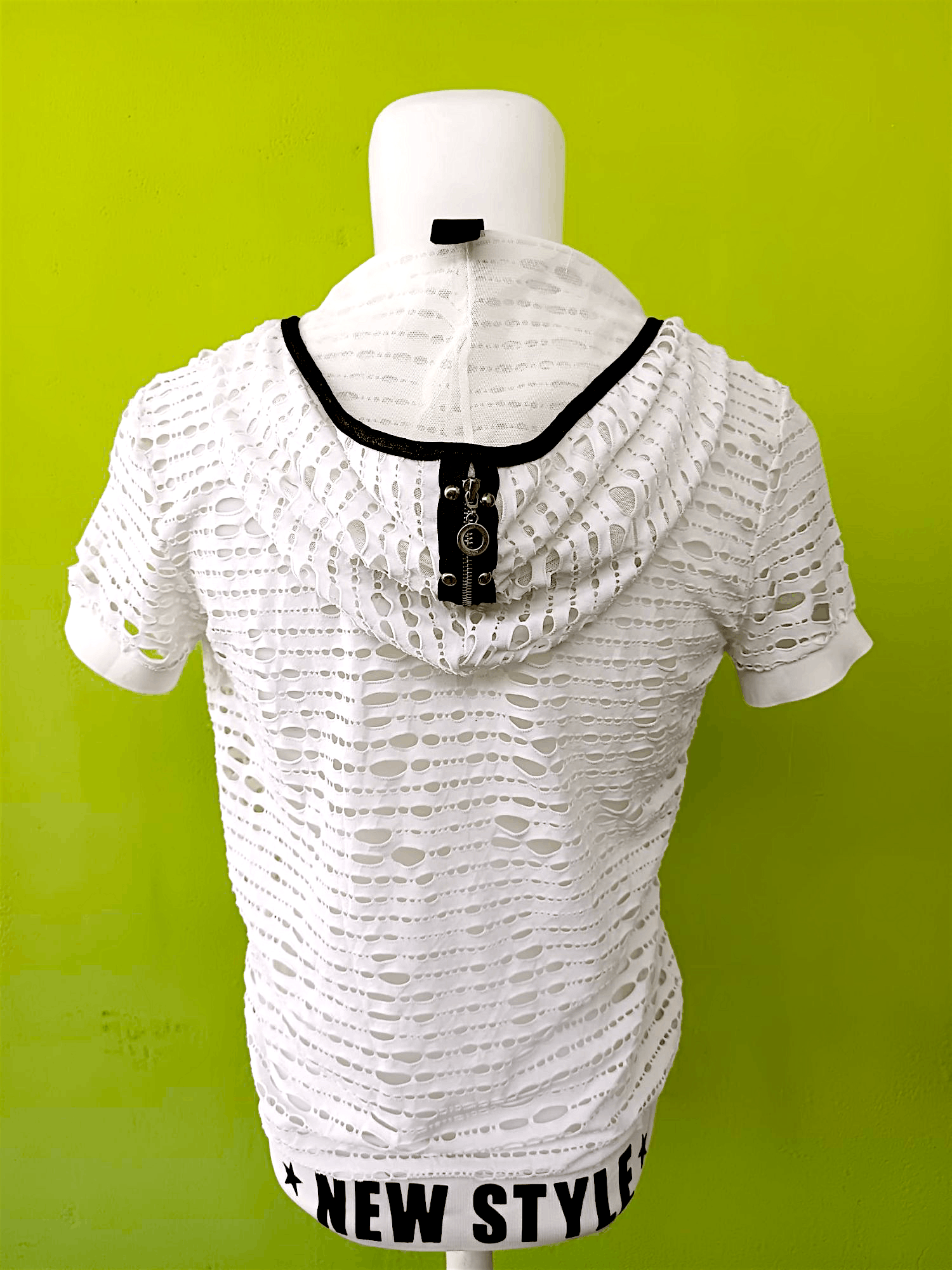 Other Distressed Shirt punk style OVER GIRL Mesh Zip Hoodie Size US L / EU 52-54 / 3 - 13 Thumbnail