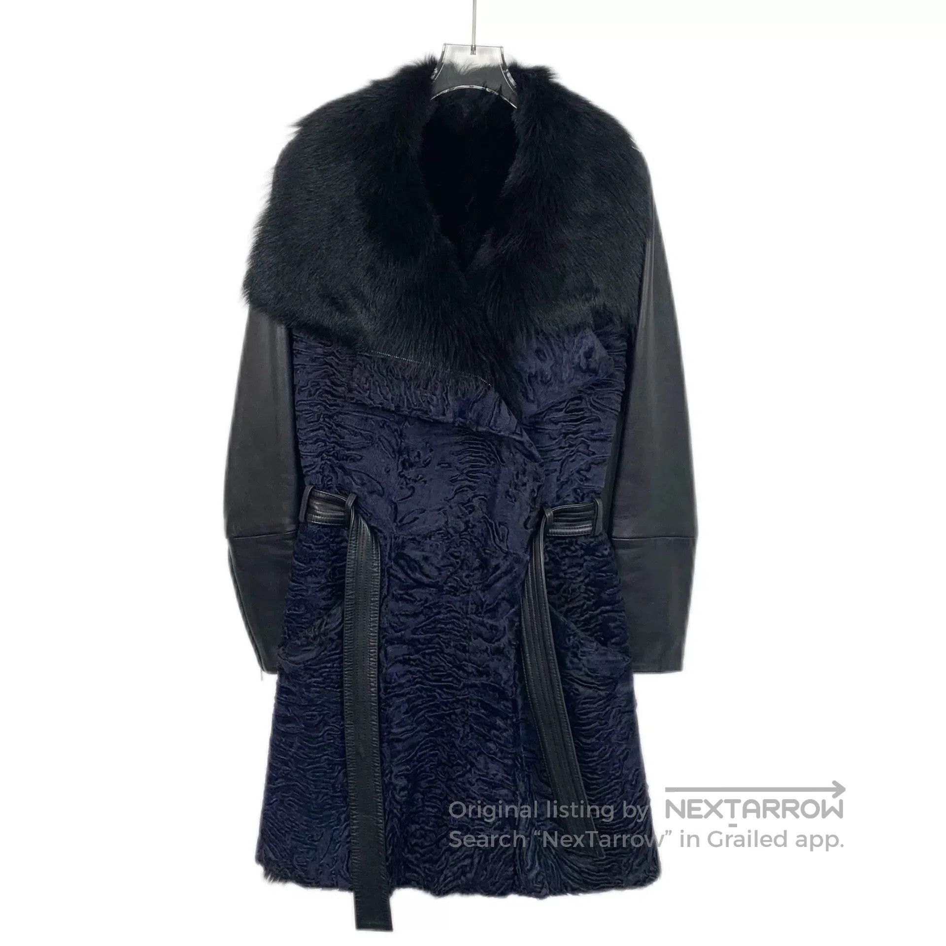 Dior christian dior black leather coat with belt. Size US XXS / EU 40 - 1 Thumbnail