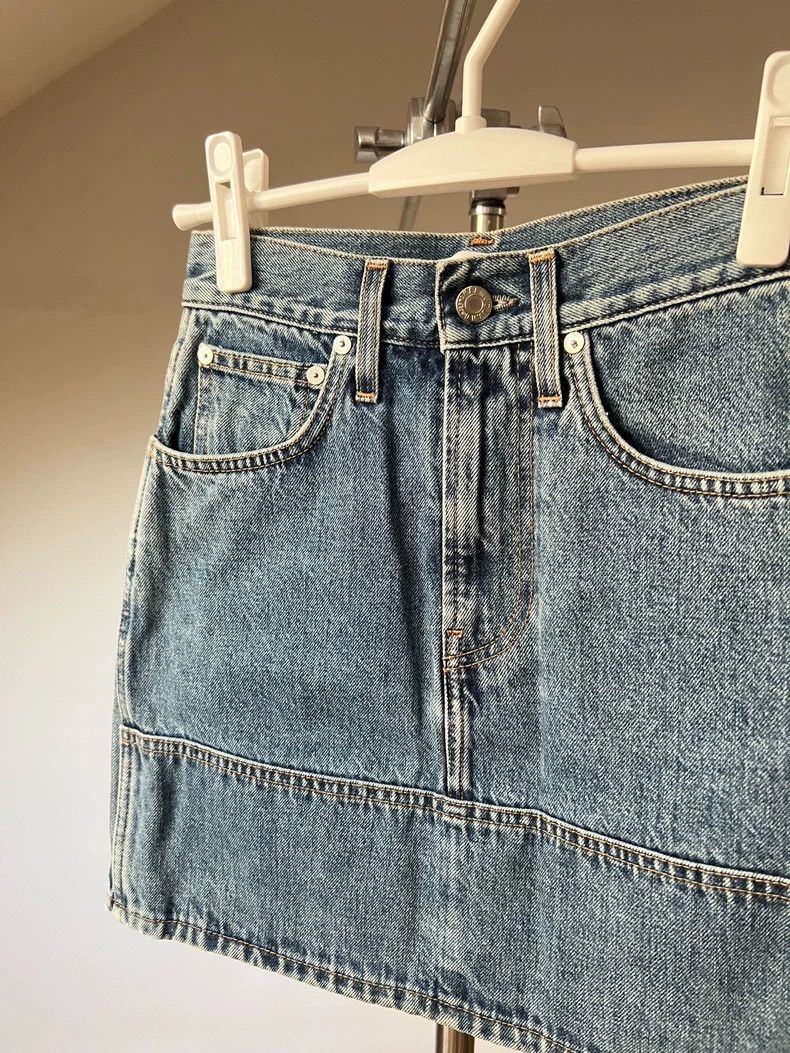 Helmut Lang HELMUT LANG High-waisted denim skirt A-line skirt Size 25" / US 0 / IT 36 - 5 Thumbnail