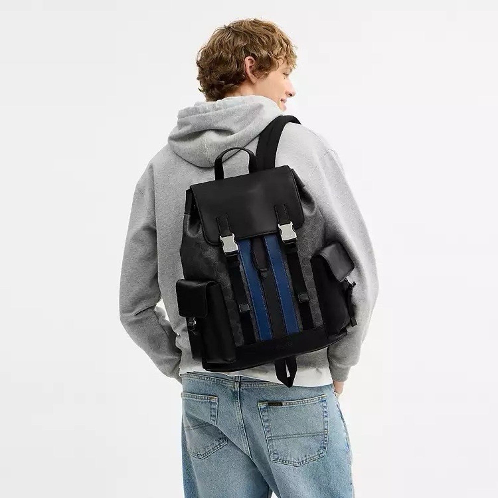 Coach NWT Coach MEN's Clark Backpack Silver/Black Multi CDC63 Size ONE SIZE - 9 Thumbnail
