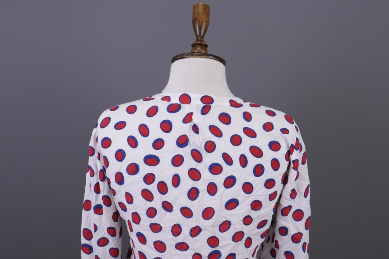 Designer Emily Van Den Bergh White Polka Dot Blouse Shirt Size 36 / S Size L / US 10 / IT 46 - 7 Thumbnail