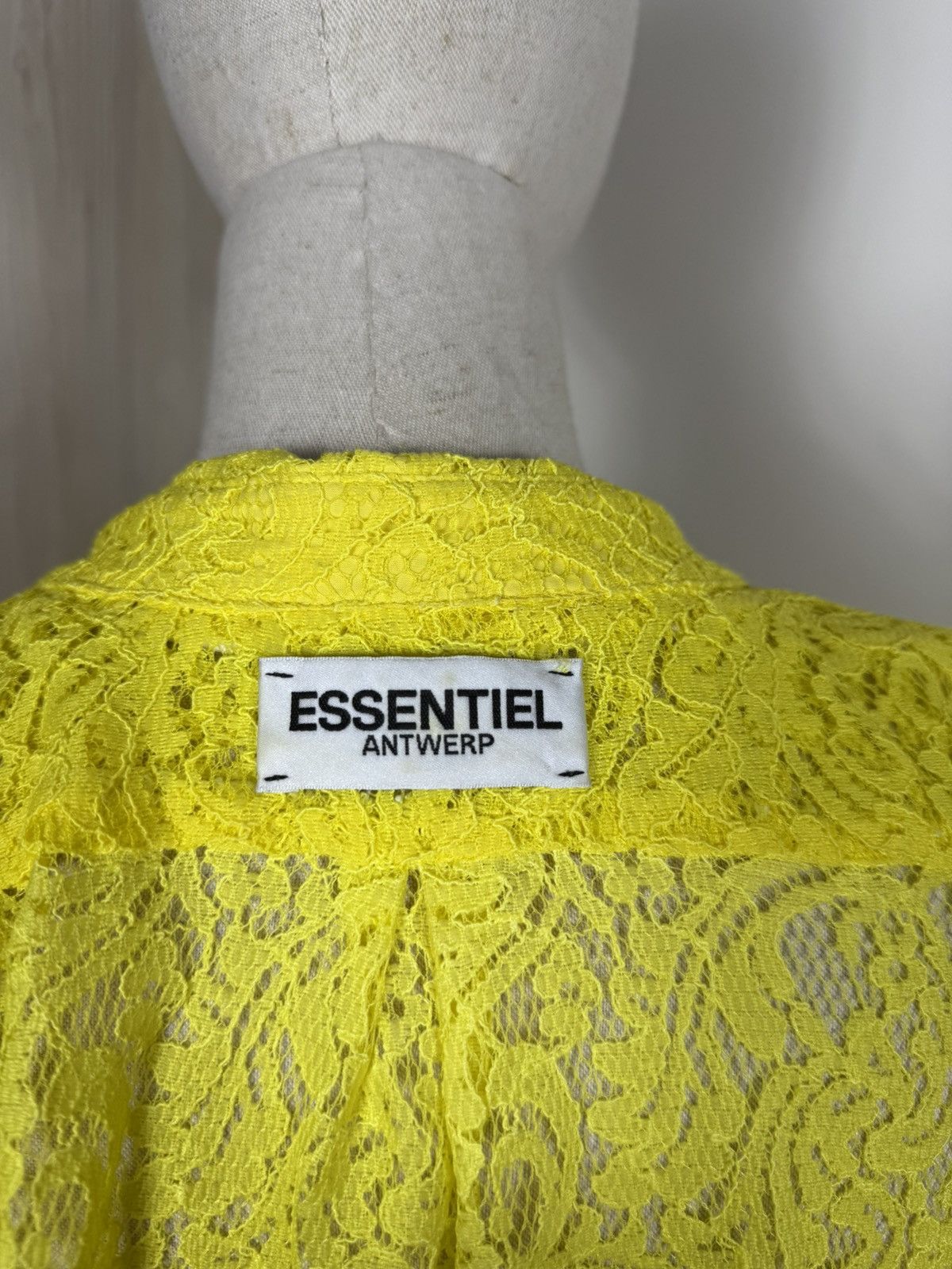Essentiel Antwerp Essentiel Antwerp Neon Yellow Lace Shirt – Size 38 (S/M) Size S / US 4 / IT 40 - 5 Thumbnail