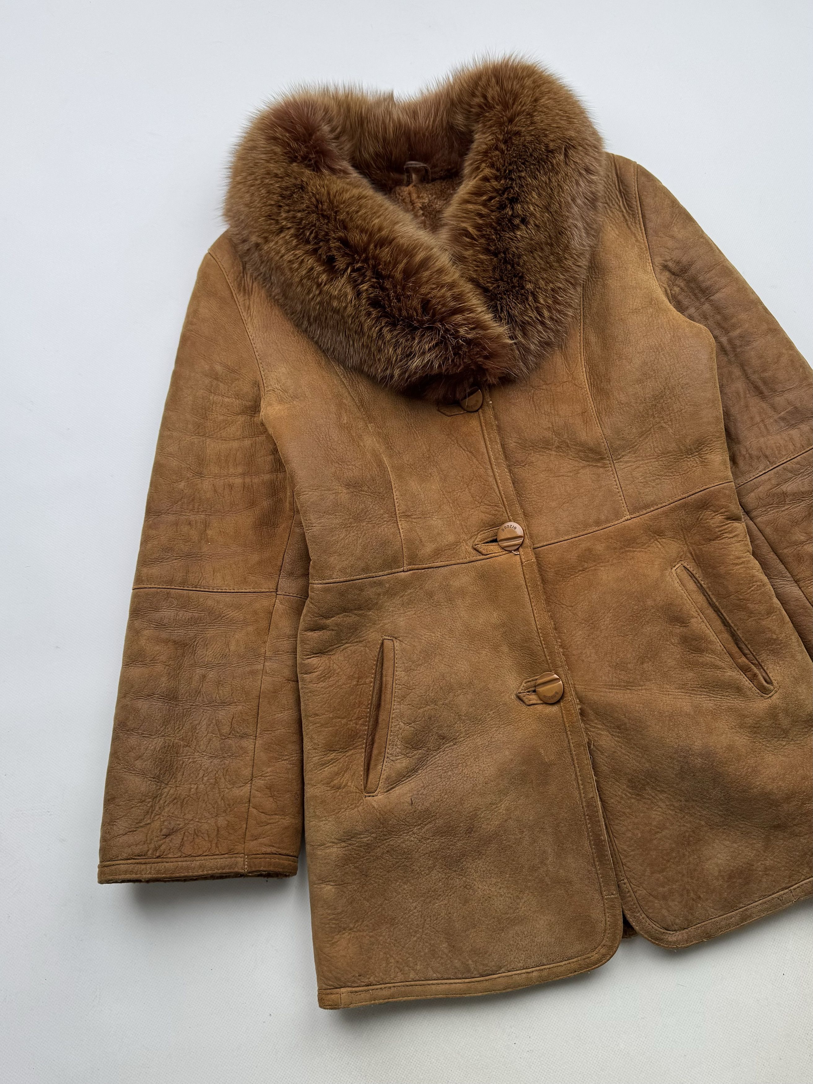 Japanese Brand 90's Real Sheepskin Coat With Real Fur Neck B99(V252)E2 Size M / US 6-8 / IT 42-44 - 2 Thumbnail