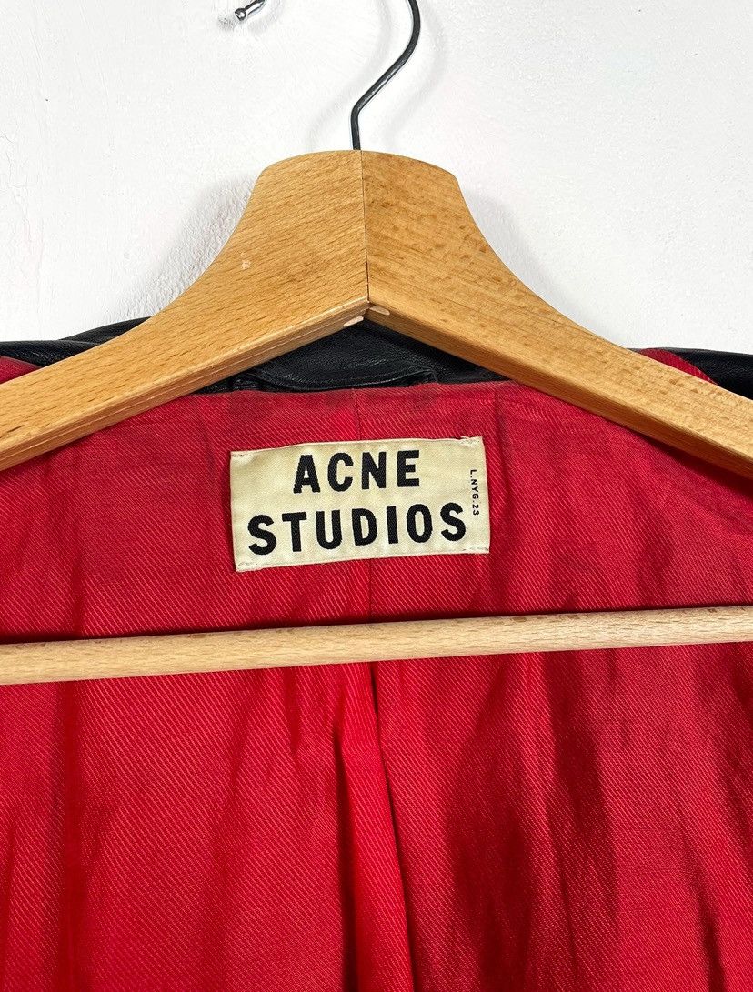 Acne Studios × Designer Acne Studios Black Real Leather Genuine Biker Jacket Belted Size XS / US 0-2 / IT 36-38 - 13 Thumbnail