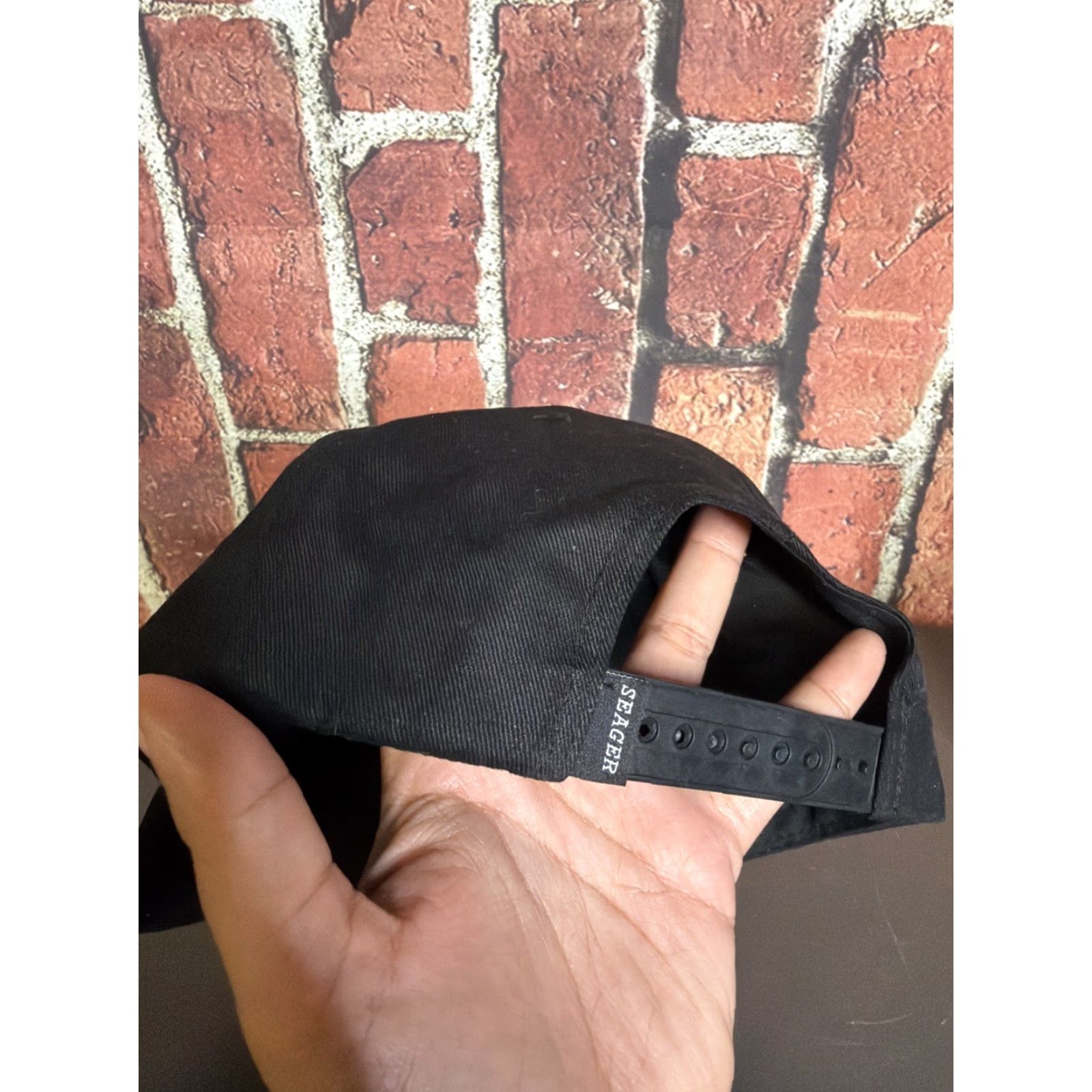 Vintage Seager Hat Cap Mens Snapback Black Grit Company Dad Adjustable Cap, One Size, Canvas, Solid, Fashion, Mens, Snapback, - Size ONE SIZE - 2 Thumbnail