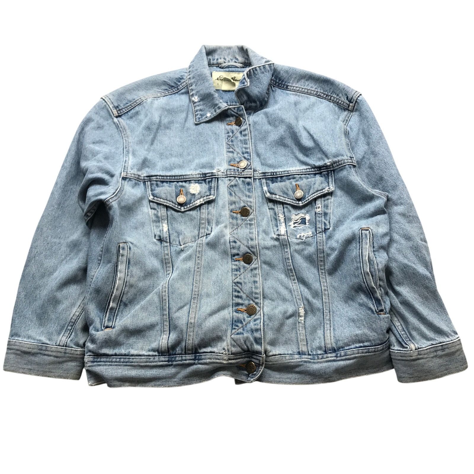 Eddie Bauer Vintage Eddie Bauer Denim Trucker Jacket Womens Small Blue Size S / US 4 / IT 40 - 1 Thumbnail