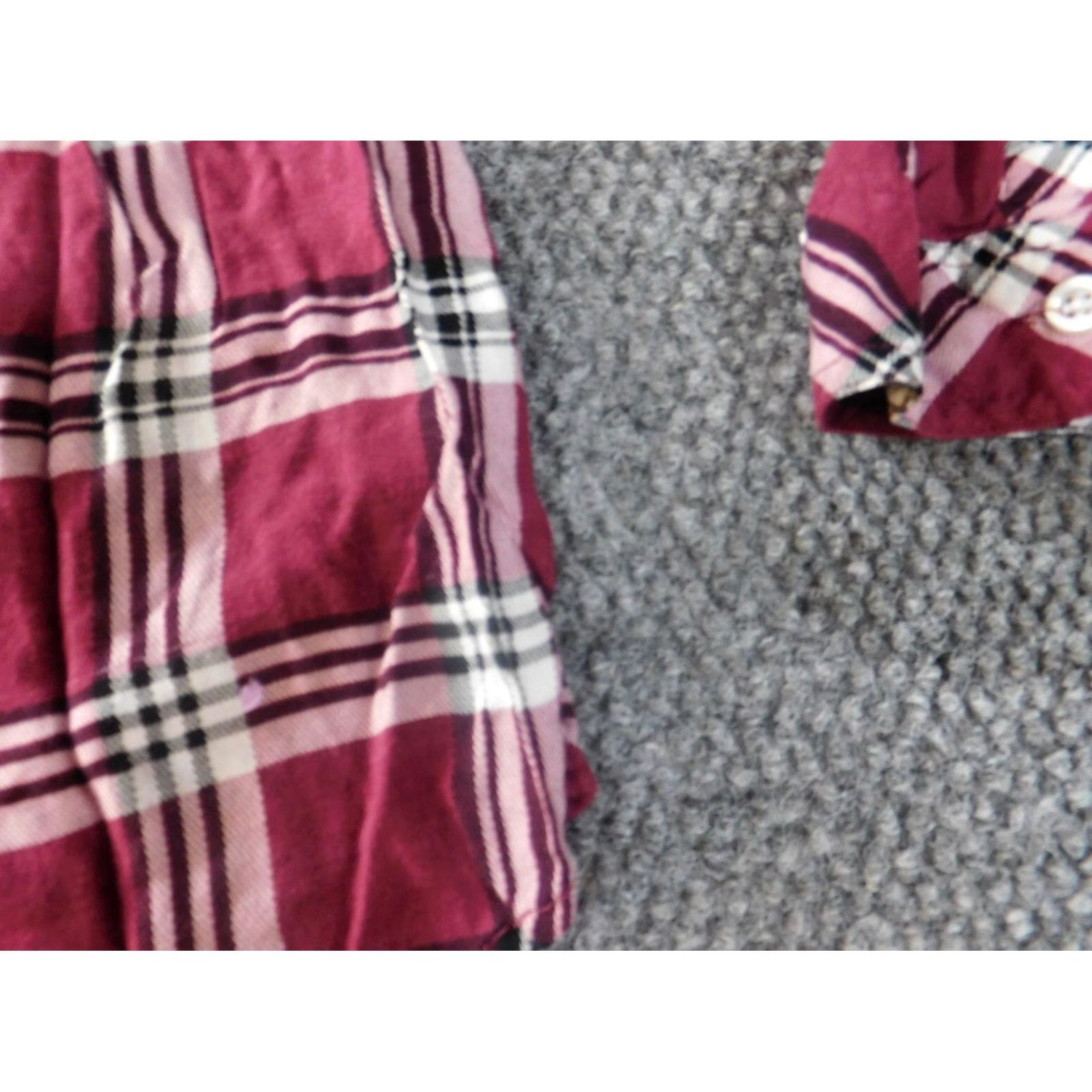 Torrid Torrid Button-Up Shirt Womens 00 Red Plaid Casual Knit Rayon Long Sleeve Collared Plus Size Regular Basic Classic Stretch Size XXS / US 00 / IT 34 - 3 Thumbnail