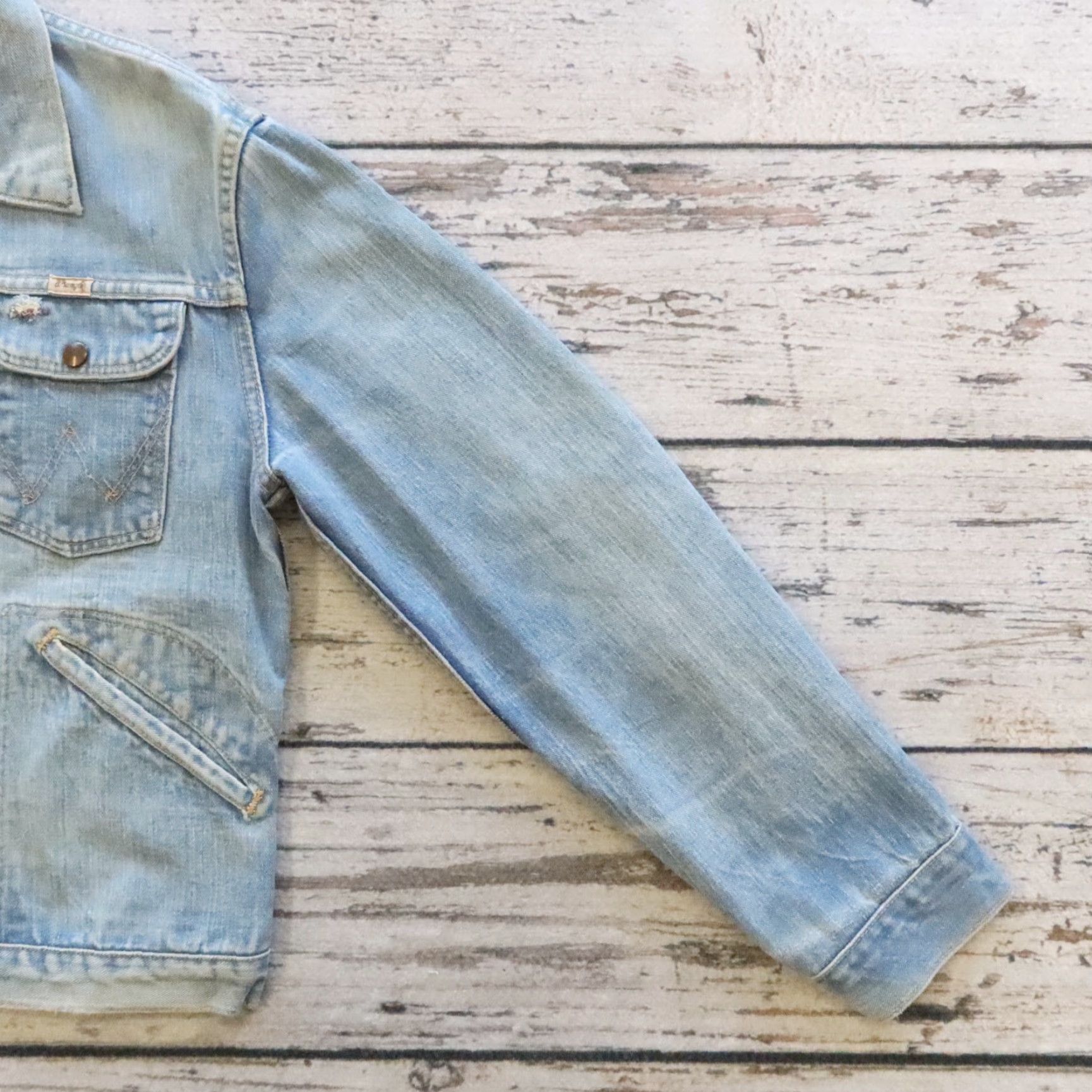 Wrangler Vintage Wrangler Pleated Denim Trucker Jacket Blue Bell Size US XXS / EU 40 - 5 Thumbnail