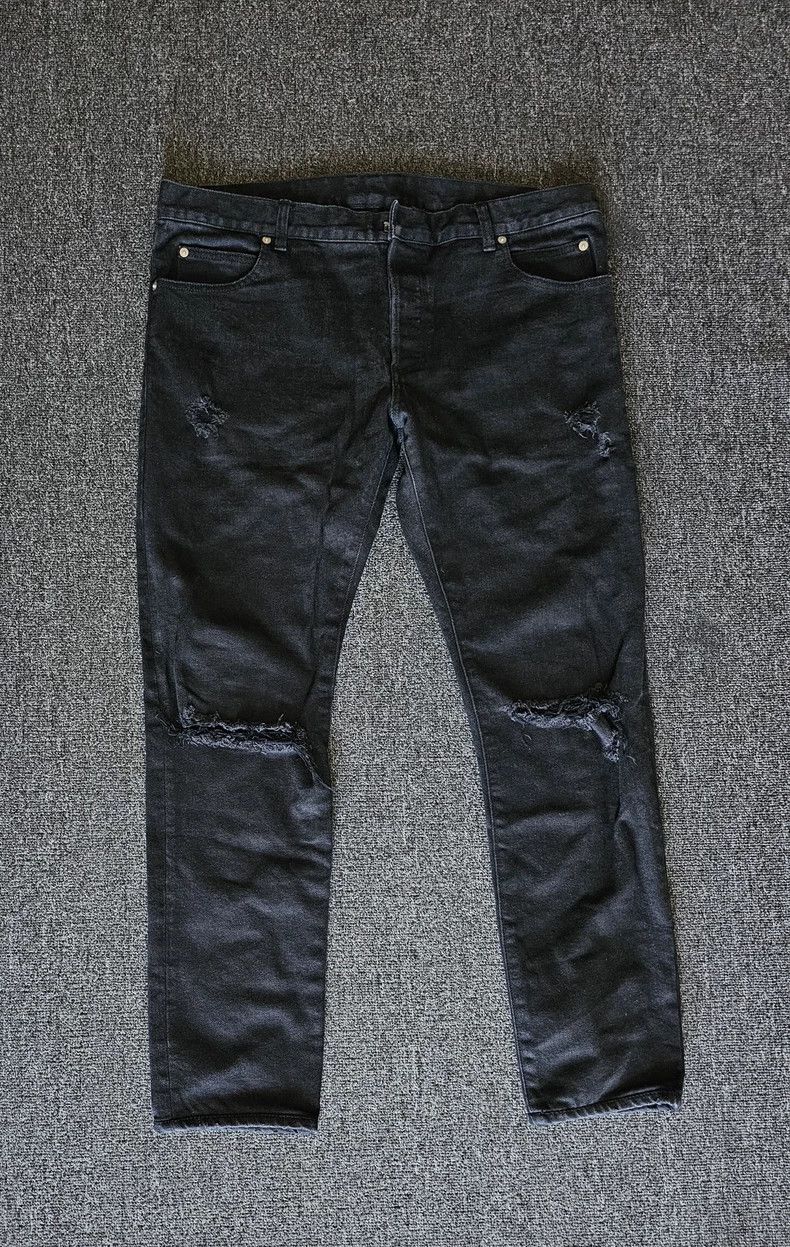 Balmain Balmain Distressed Black Denim Jeans-yf Size US 36 / EU 52 - 1 Thumbnail