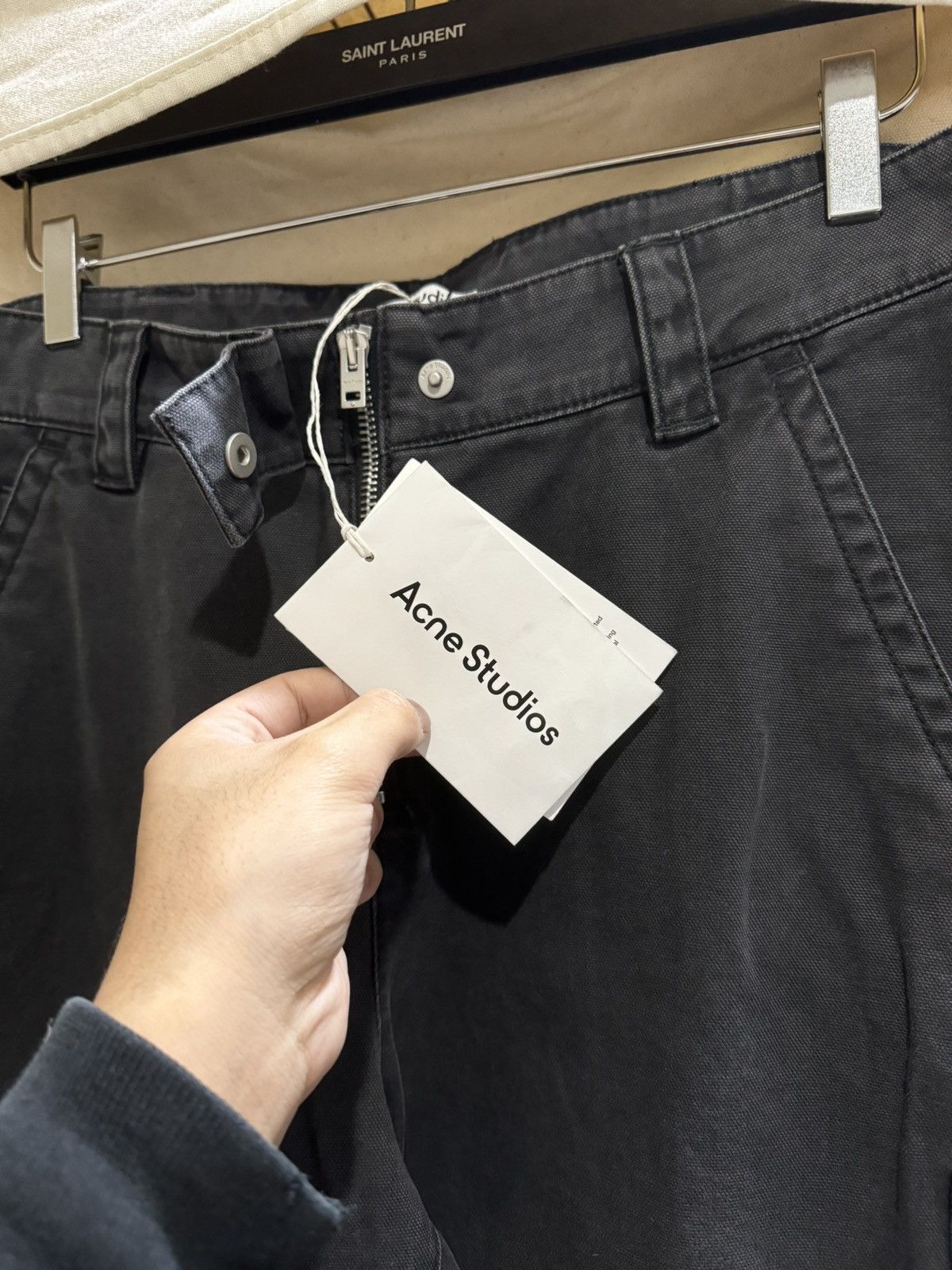 Acne Studios Acne Studios Charcoal Grey Canvas Cotton Cargo Trousers Size US 32 / EU 48 - 7 Thumbnail