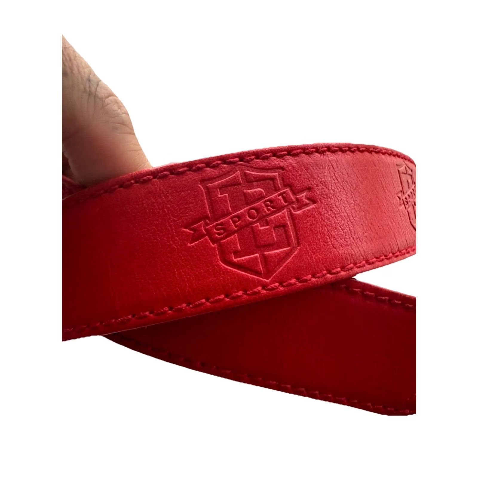 Escada VINTAGE ESCADA Belt Womens S Red Leather Gold Buckle 80s 90s RARE Italy Size ONE SIZE - 2 Thumbnail