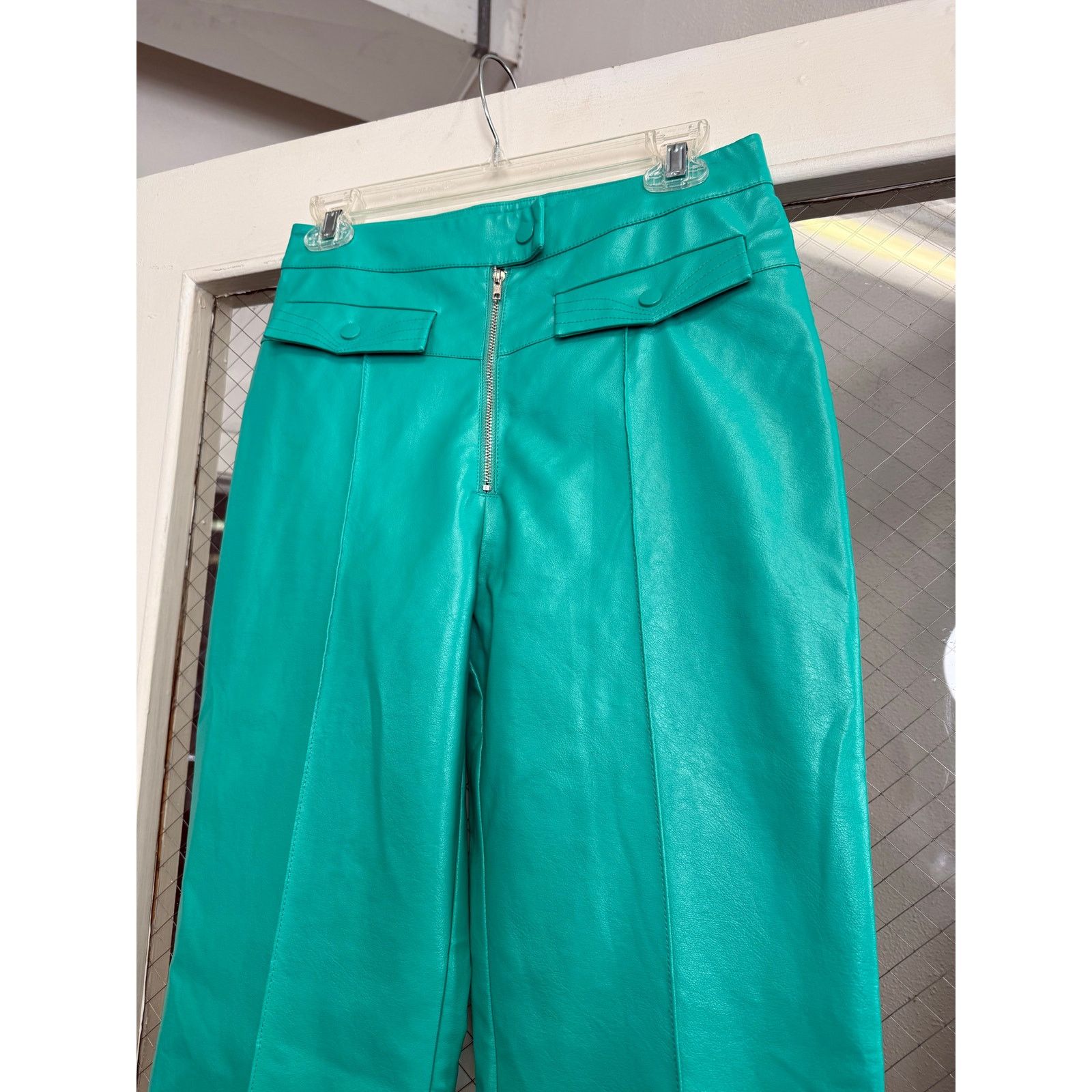 Aritzia Hosbjerg Emilie Ada Turquoise Vegan Leather Pants Sz S GS Size 27" / US 4 / IT 40 - 4 Thumbnail