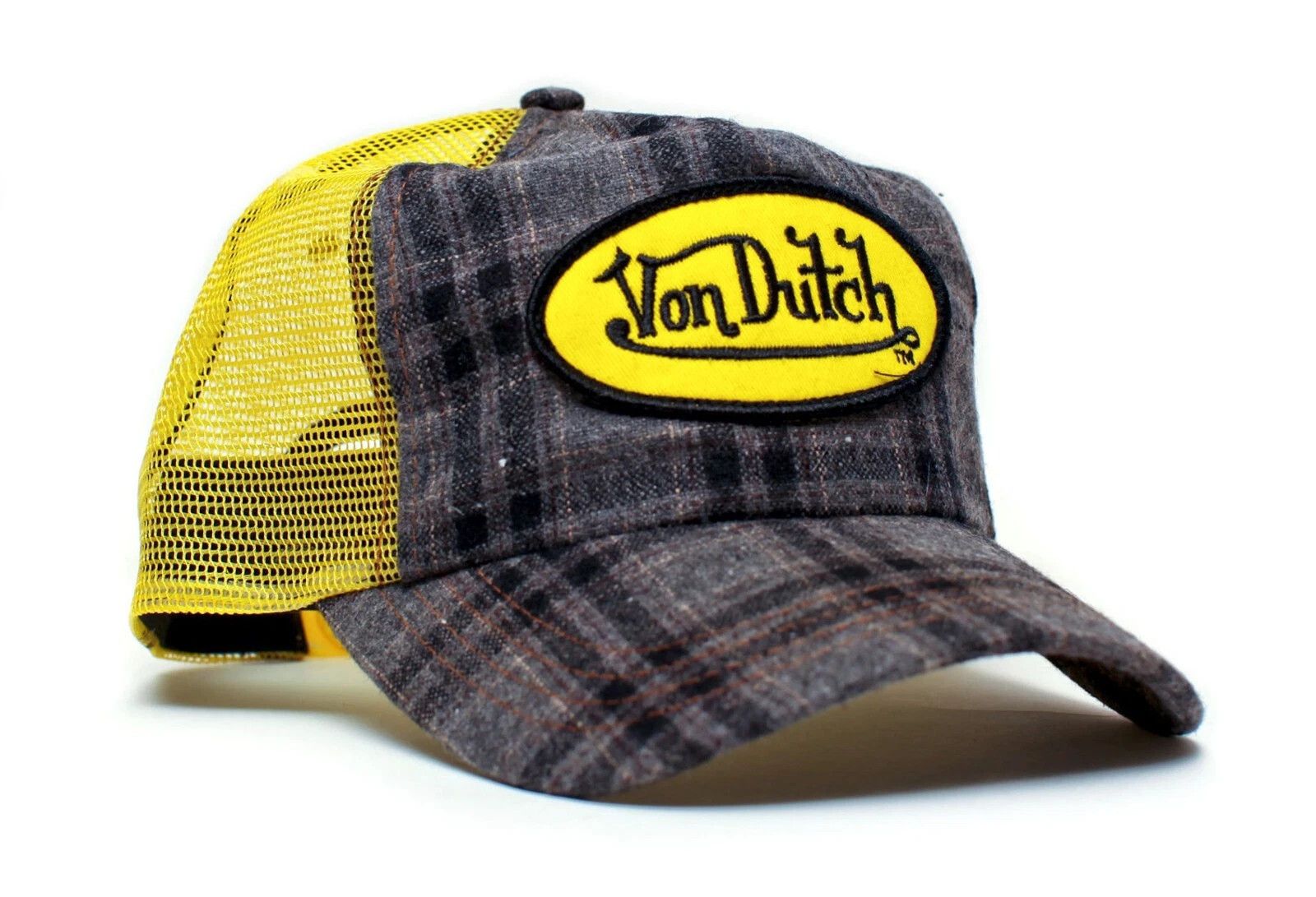 Other Von Dutch Hat Authentic Classic Flannel Yellow/Grey Cap Size ONE SIZE - 1 Thumbnail