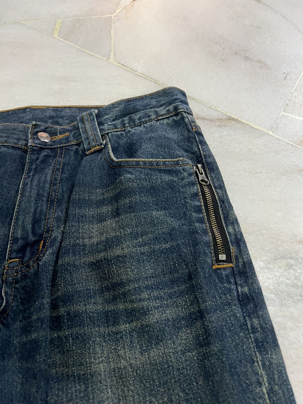 If Six Was Nine × Japanese Brand × Seditionaries 🌈90s style m.f.editorial Flare Mud Wash Jean Japan Size US 31 - 13 Thumbnail