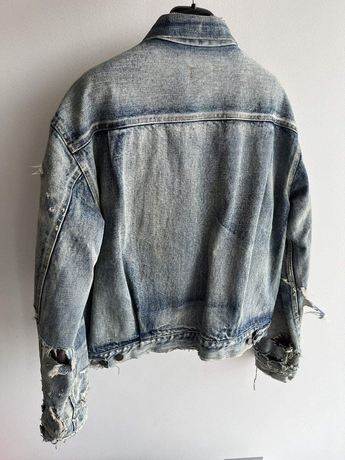 Saint Laurent Paris Saint Laurent Rare Runway Trash Denim Jacket Size US L / EU 52-54 / 3 - 20 Thumbnail