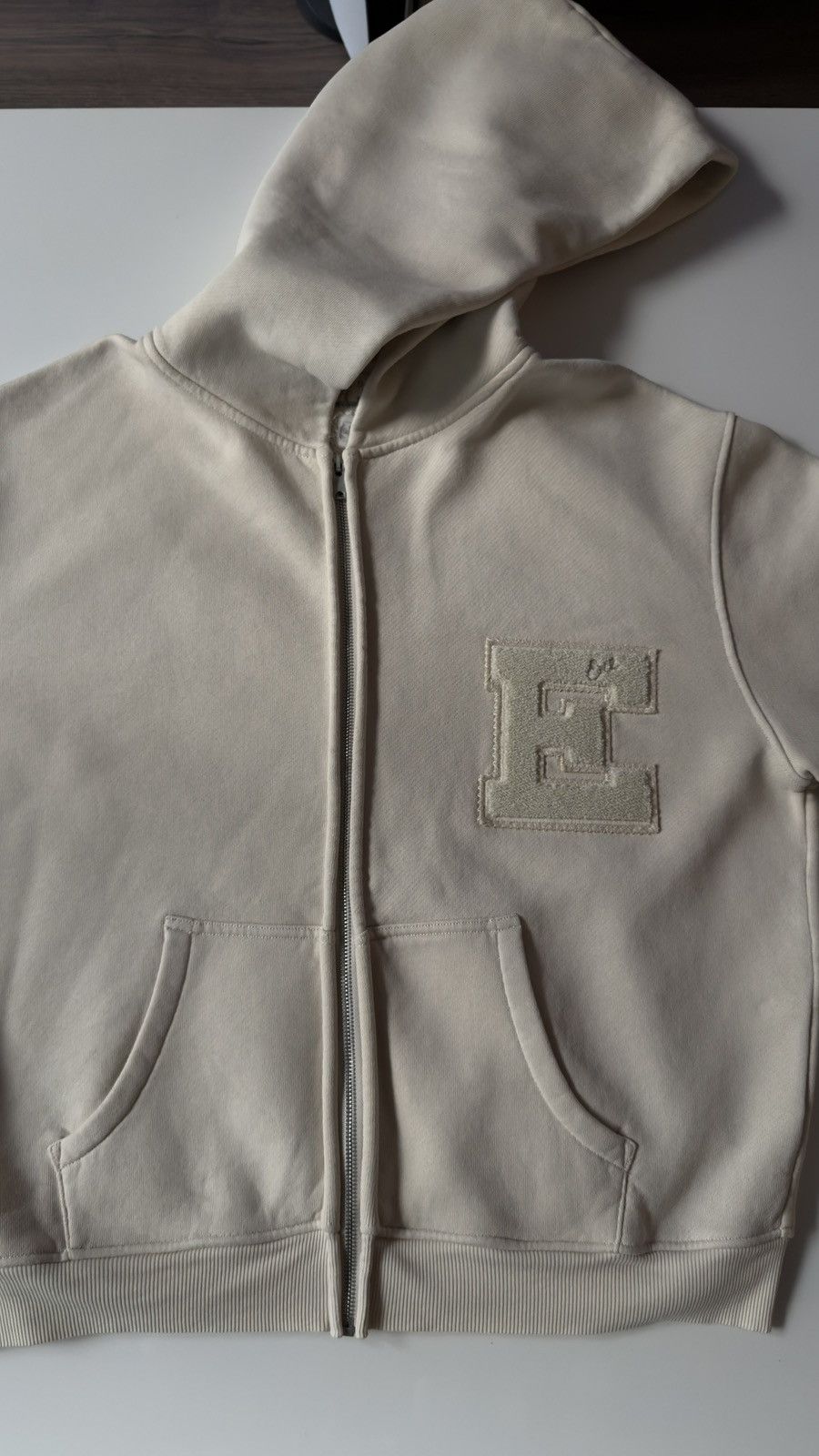 ERL ERL Off white varsity zip up hoodie Size US L / EU 52-54 / 3 - 5 Thumbnail