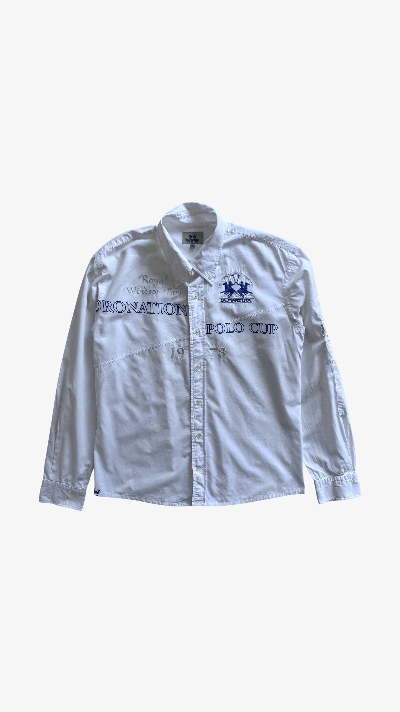La Martina Vintage Y2K Men's La Martina Windsor Polo Cup White Shirt Size US L / EU 52-54 / 3 - 1 Thumbnail