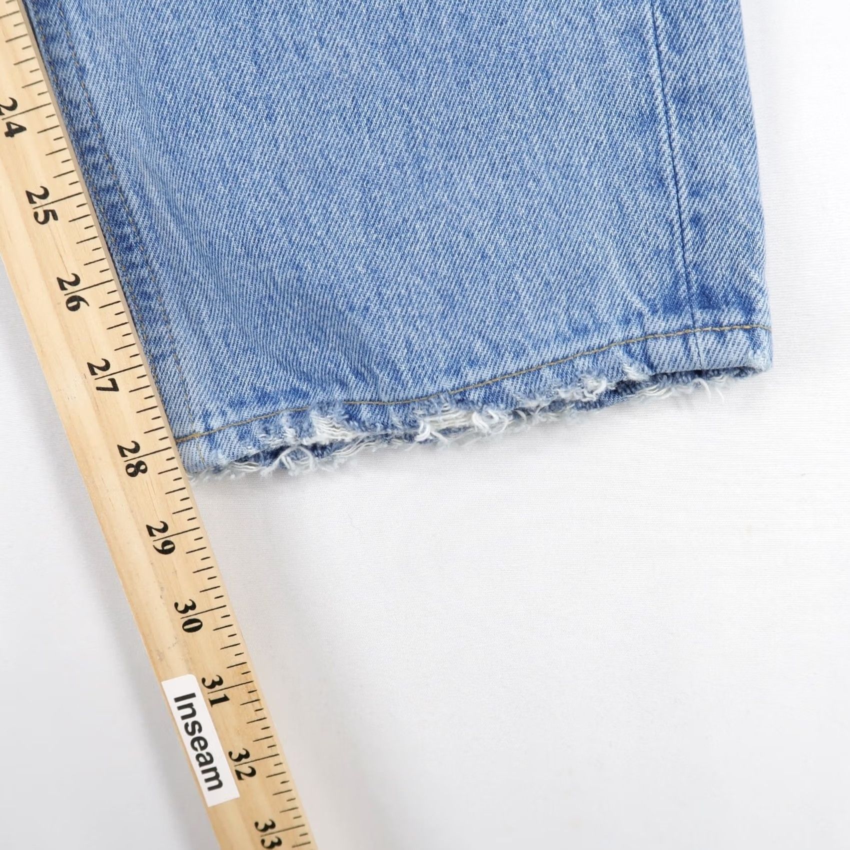 Agolde AGOLDE Jeans 25 Blue High Rise Loose Fit Distressed Button Fly 90s Womens Jeans Accessories/Denim Rise: High Womens 90s Distressed Blue Jeans Size 42" / US 20 - 7 Thumbnail