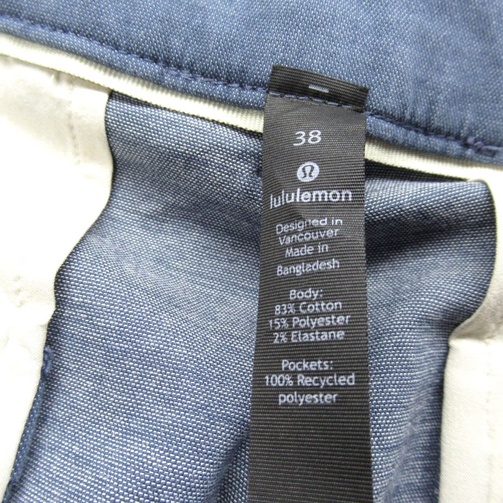 Lululemon Lululemon Commission Shorts Mens 38 Blue Zip Fly Pockets Chino Casual Golf Athletic Size US 38 / EU 54 - 4 Thumbnail