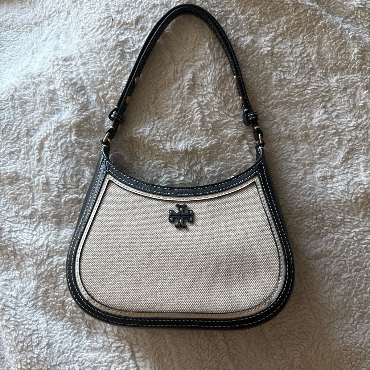 Tory Burch Tory Burch Emerson Canvas black and white shoulder bag. Size ONE SIZE - 1 Thumbnail