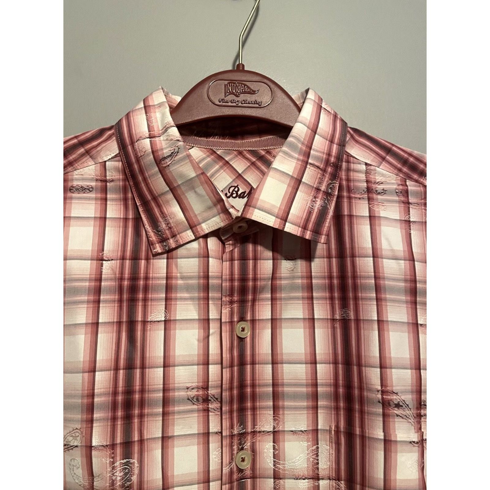 Tommy Bahama Tommy Bahama Shirt Mens L Red Plaid Cotton Long Sleeve Embroidered Button-Up Collar Spread Pocket, 44 Chest, 32 Length, All Seasons, Breathable Size US L / EU 52-54 / 3 - 2 Thumbnail