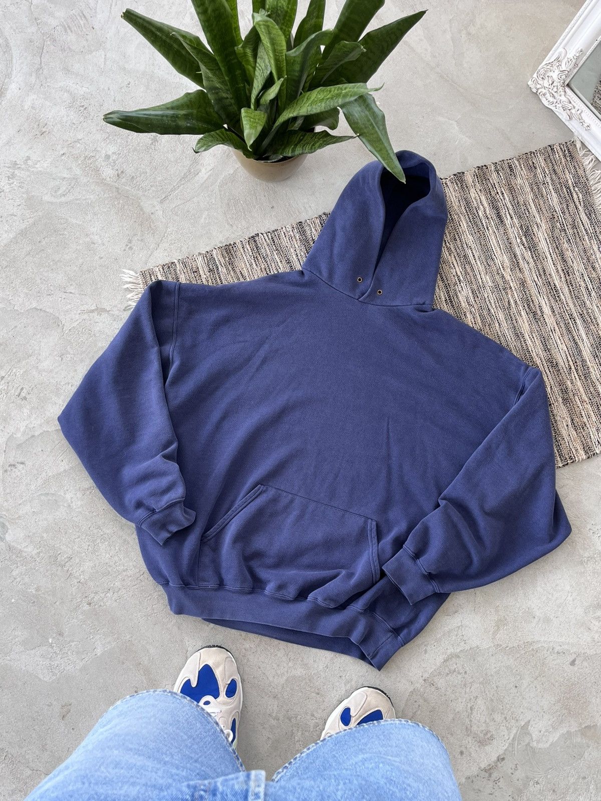 Fruit Of The Loom × Vintage Vintage Fruit of the Loom Faded Blue Hoodie oversized fit Size US XXL / EU 58 / 5 - 1 Thumbnail
