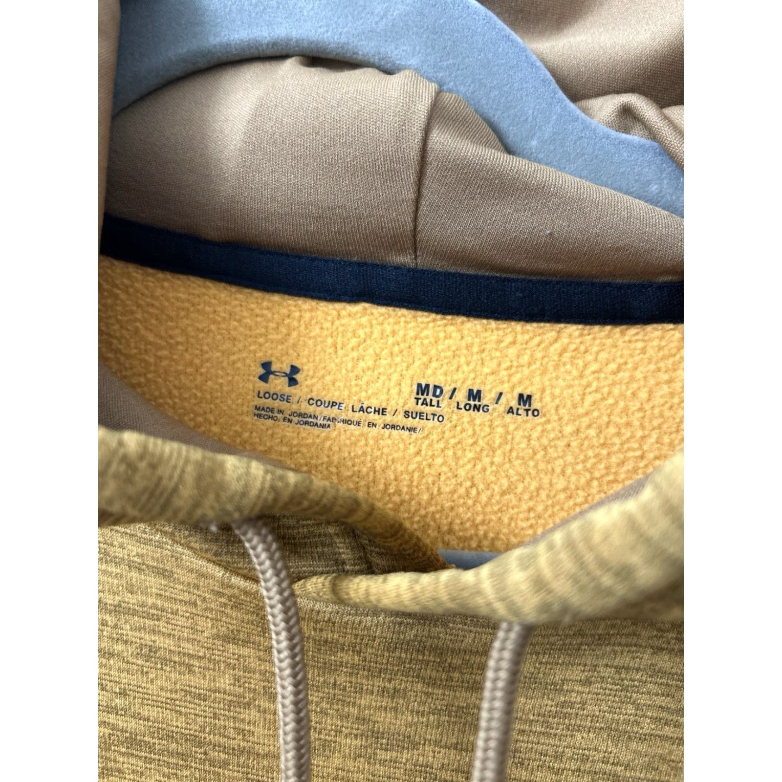 Under Armour Under Armour Hoodie Mens Medium Tall Yellow Gold Fleece Lined Sweatshirt L/S Size US M / EU 48-50 / 2 - 5 Thumbnail