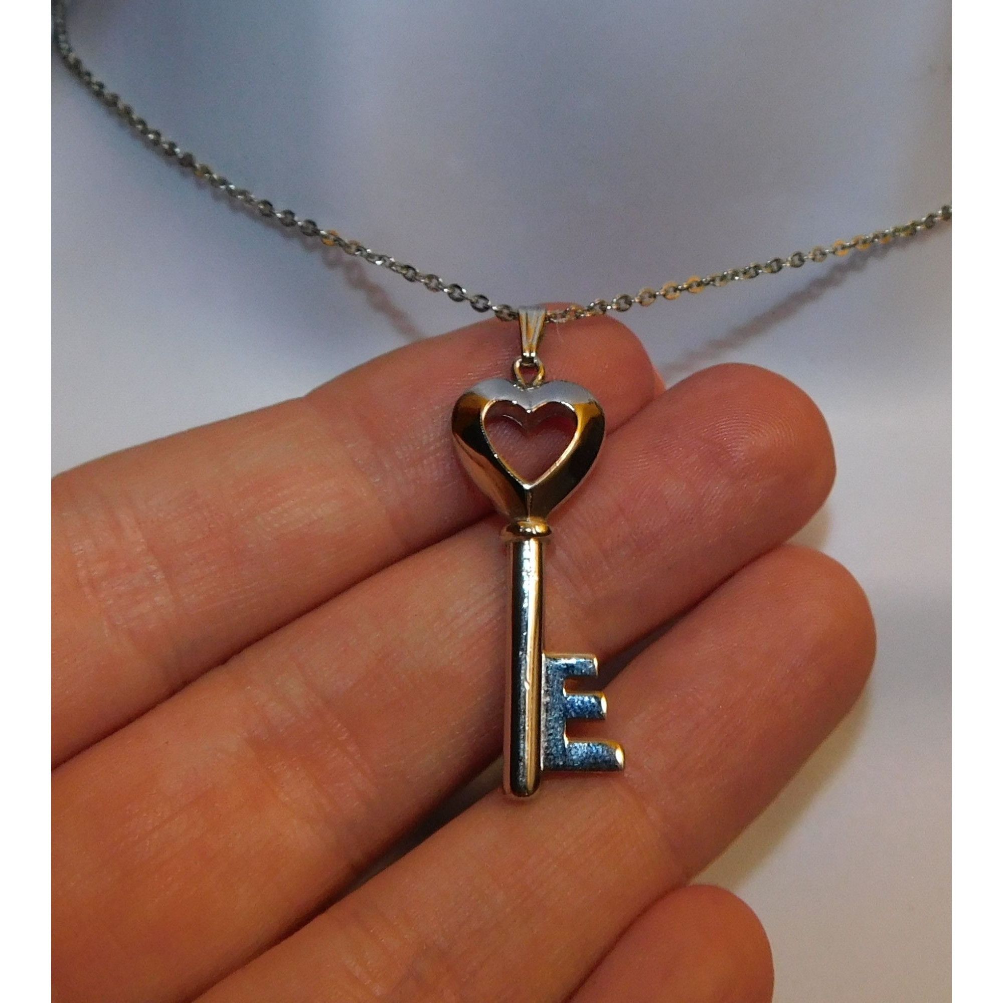 Other Accents By Hallmark Heart Key Silver tone Necklace Size ONE SIZE - 2 Thumbnail