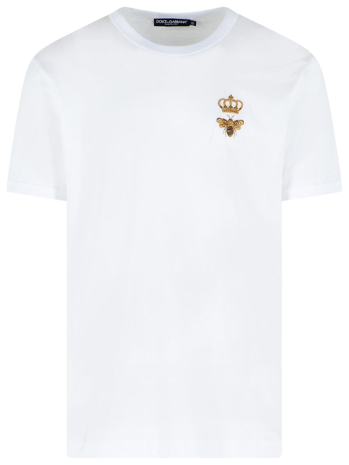 Dolce & Gabbana DOLCE & GABBANA White Viscose Blend T-Shirt Size US L / EU 52-54 / 3 - 1 Thumbnail