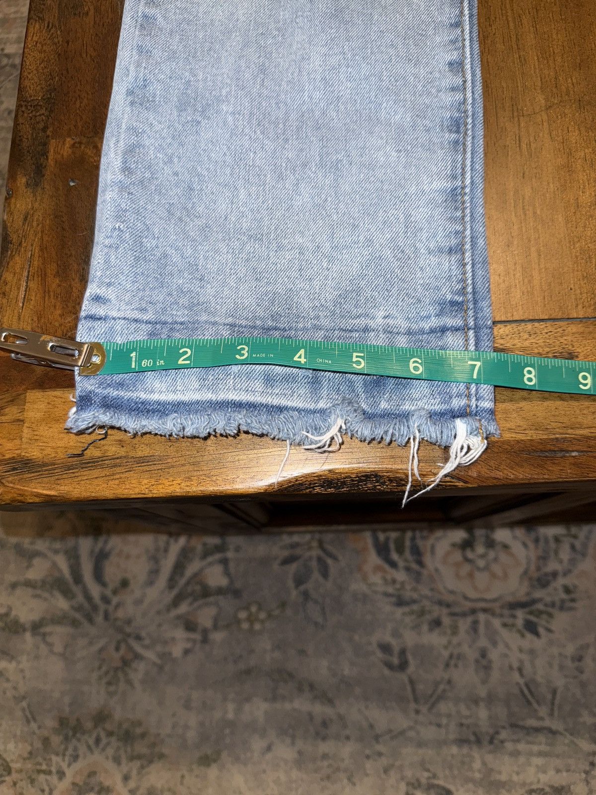 MNML 33x30 Light Wash MNML Frayed-Hem Jeans Size US 33 - 7 Thumbnail