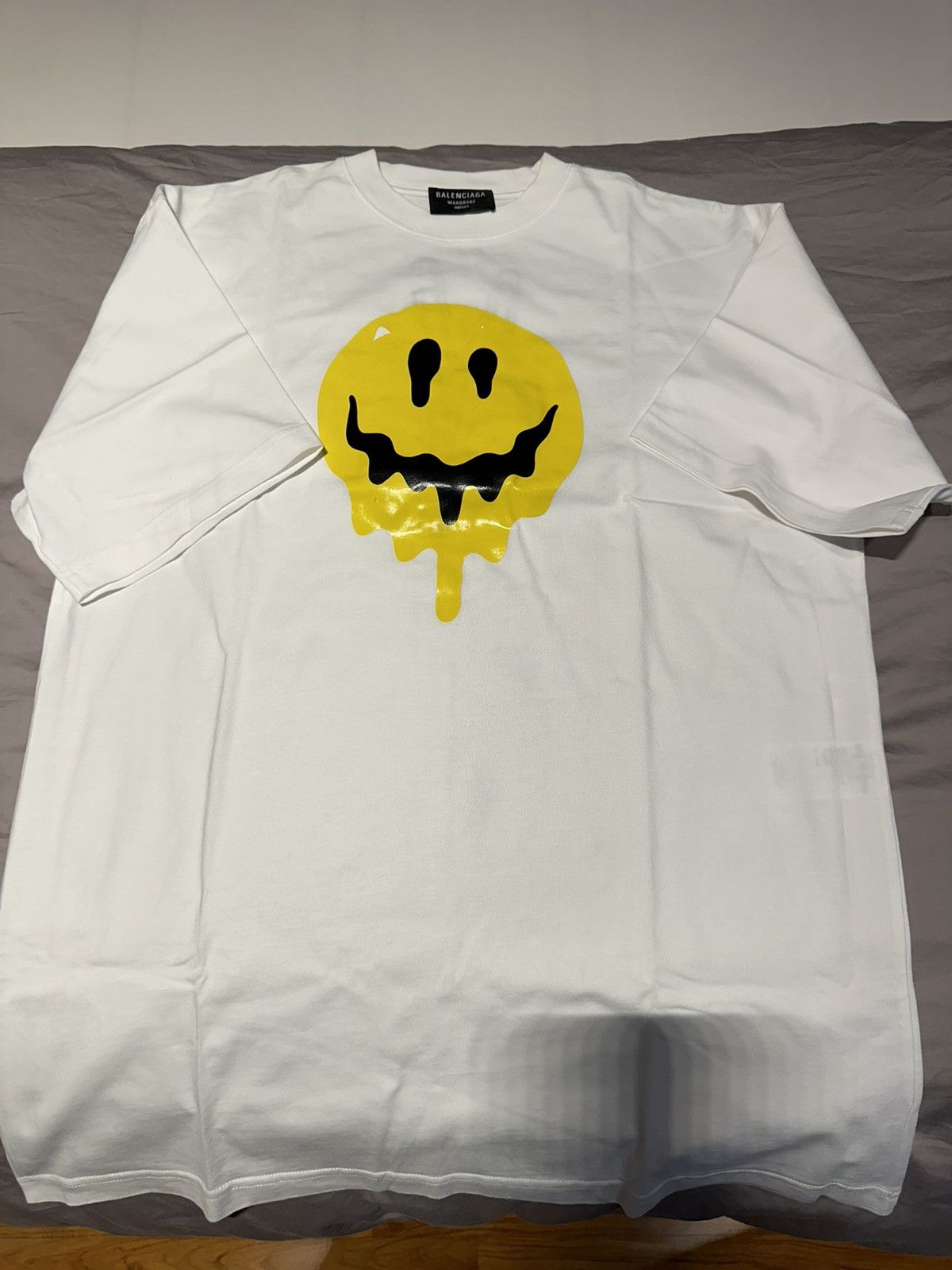 image of Balenciaga White T Shirt Smiley Face, Men's (Size XS)