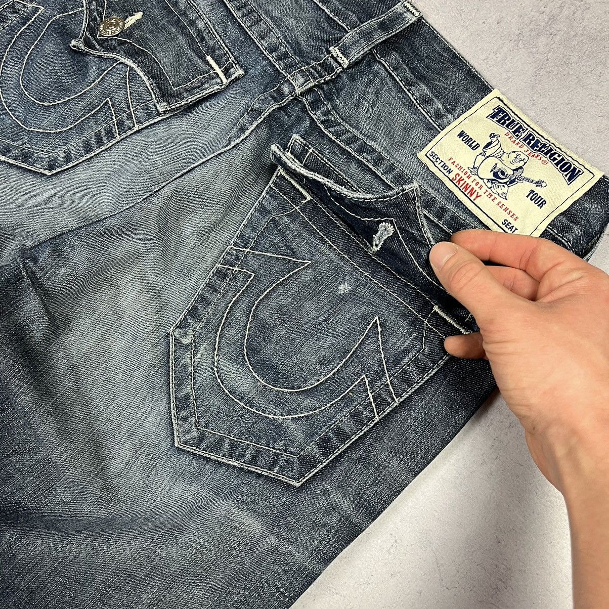 True Religion Vintage True Religion Big Logo slim fit jeans 00’s Size US 31 - 4 Thumbnail