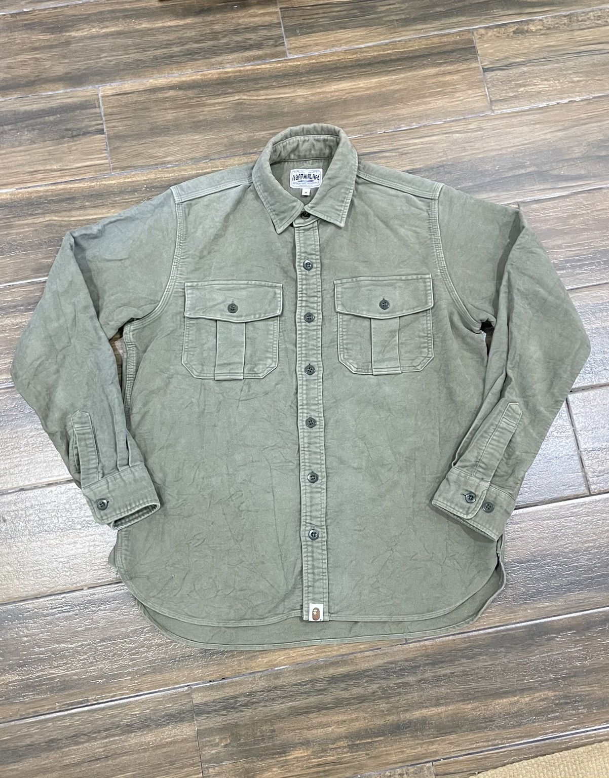 Bape A Bathing Ape double pocket sunfaded worker shirt style Size US M / EU 48-50 / 2 - 1 Thumbnail