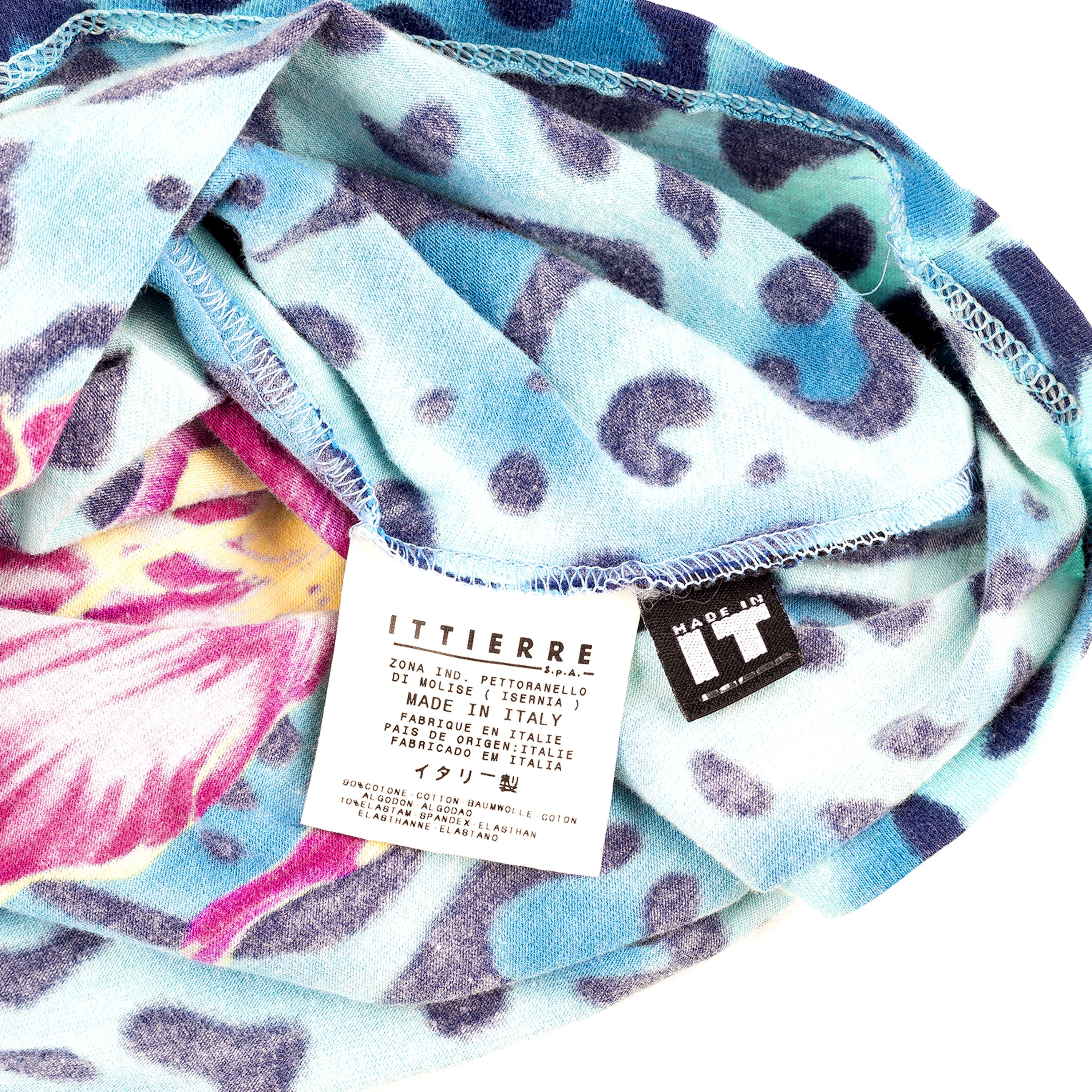 Versace × Versace Jeans Couture Versace Jeans Couture Blue Cheetah Vintage T-Shirt (L) Size L / US 10 / IT 46 - 4 Thumbnail