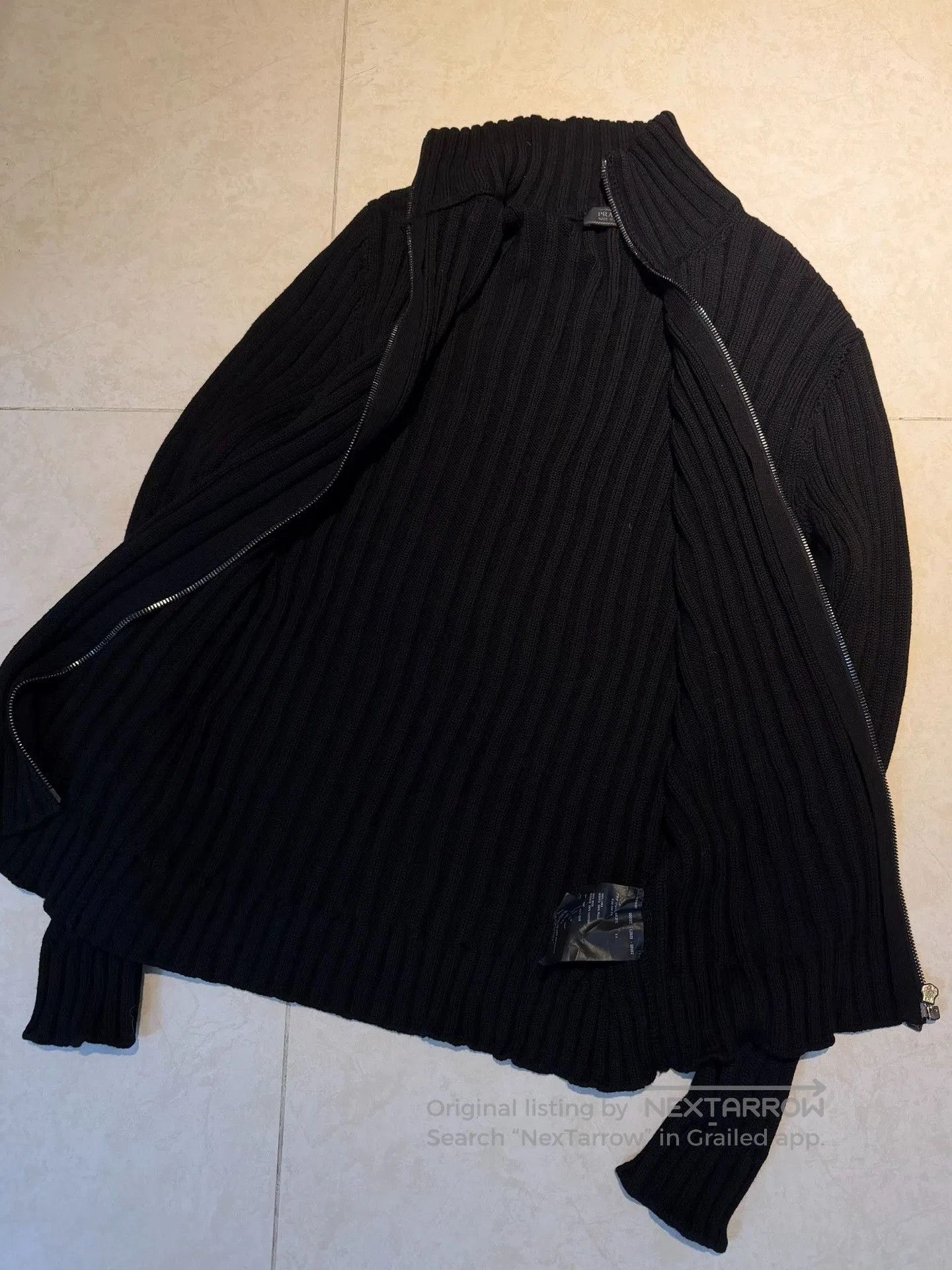 Prada PRADA Ribbed High Neck Zip Wool Jacket. Size US M / EU 48-50 / 2 - 3 Thumbnail