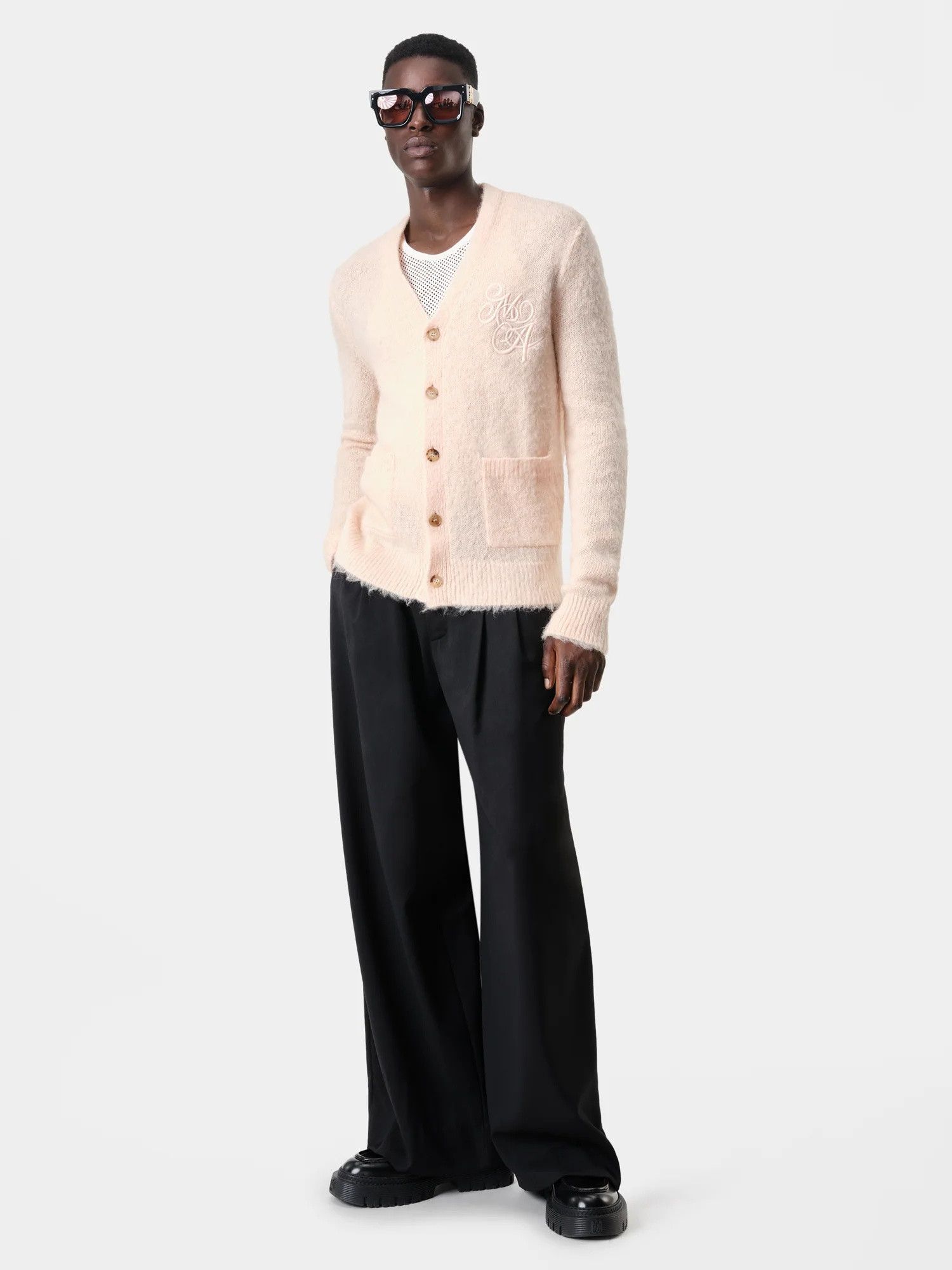 Amiri o1orln1025 MA Swirl Cardigan in Light Pink Size US XL / EU 56 / 4 - 2 Thumbnail