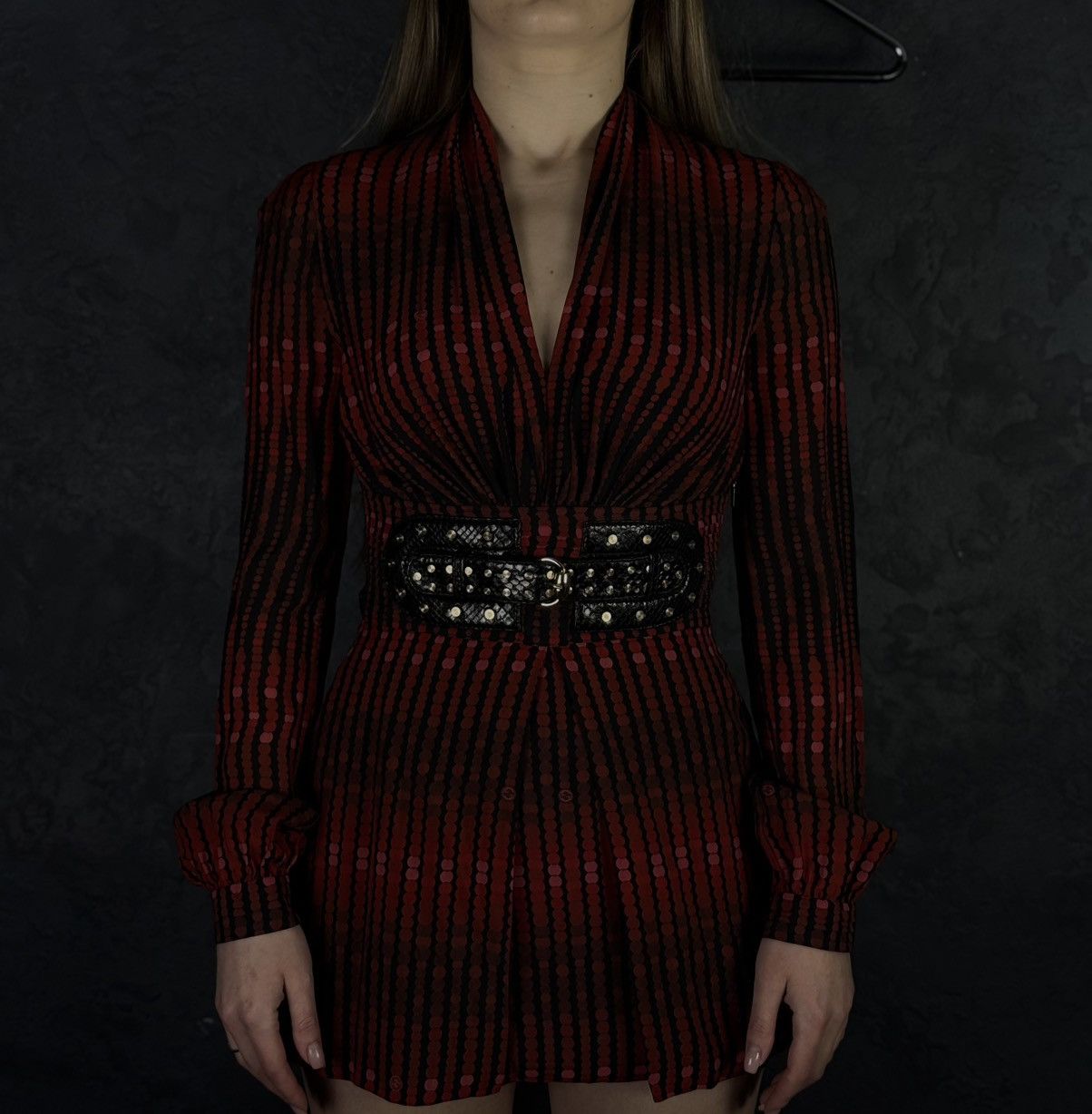 Gucci Rare! Gucci Vintage Women’s Silk Mini Dress Leather Belted Size S / US 4 / IT 40 - 2 Thumbnail